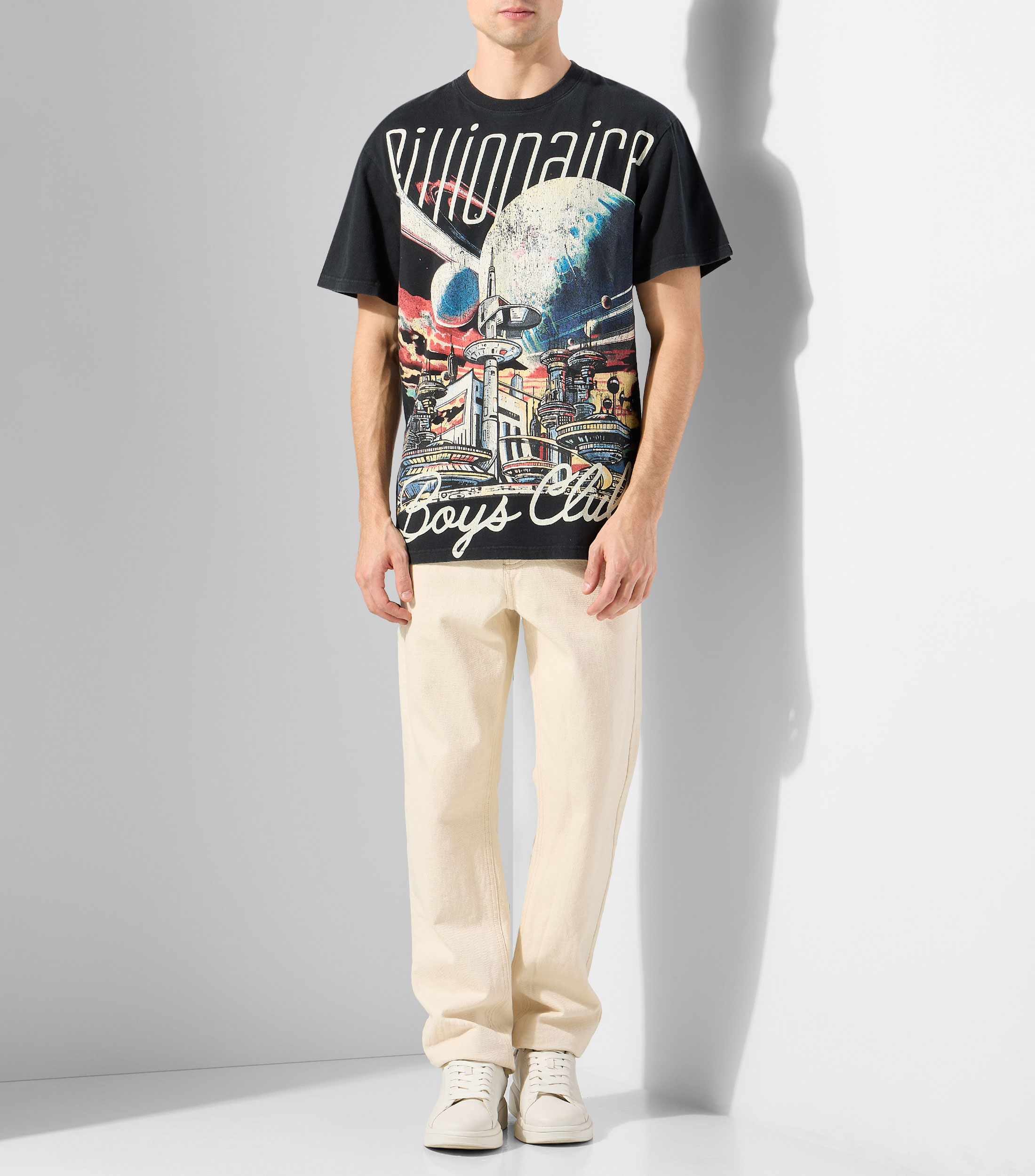 Playera de cuello redondo con manga corta estampada Hombre