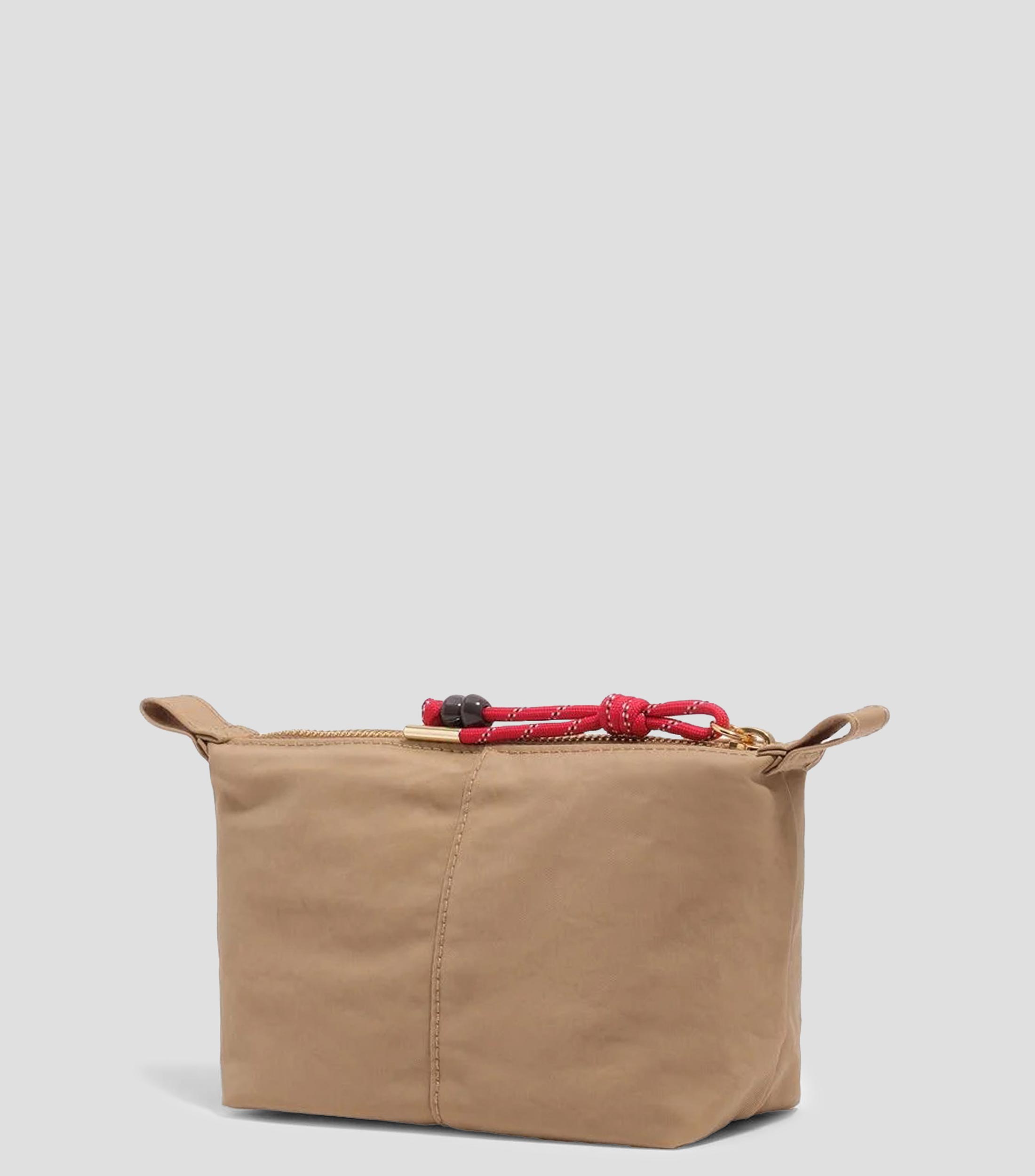 Neceser trapecio nylon camel Mujer