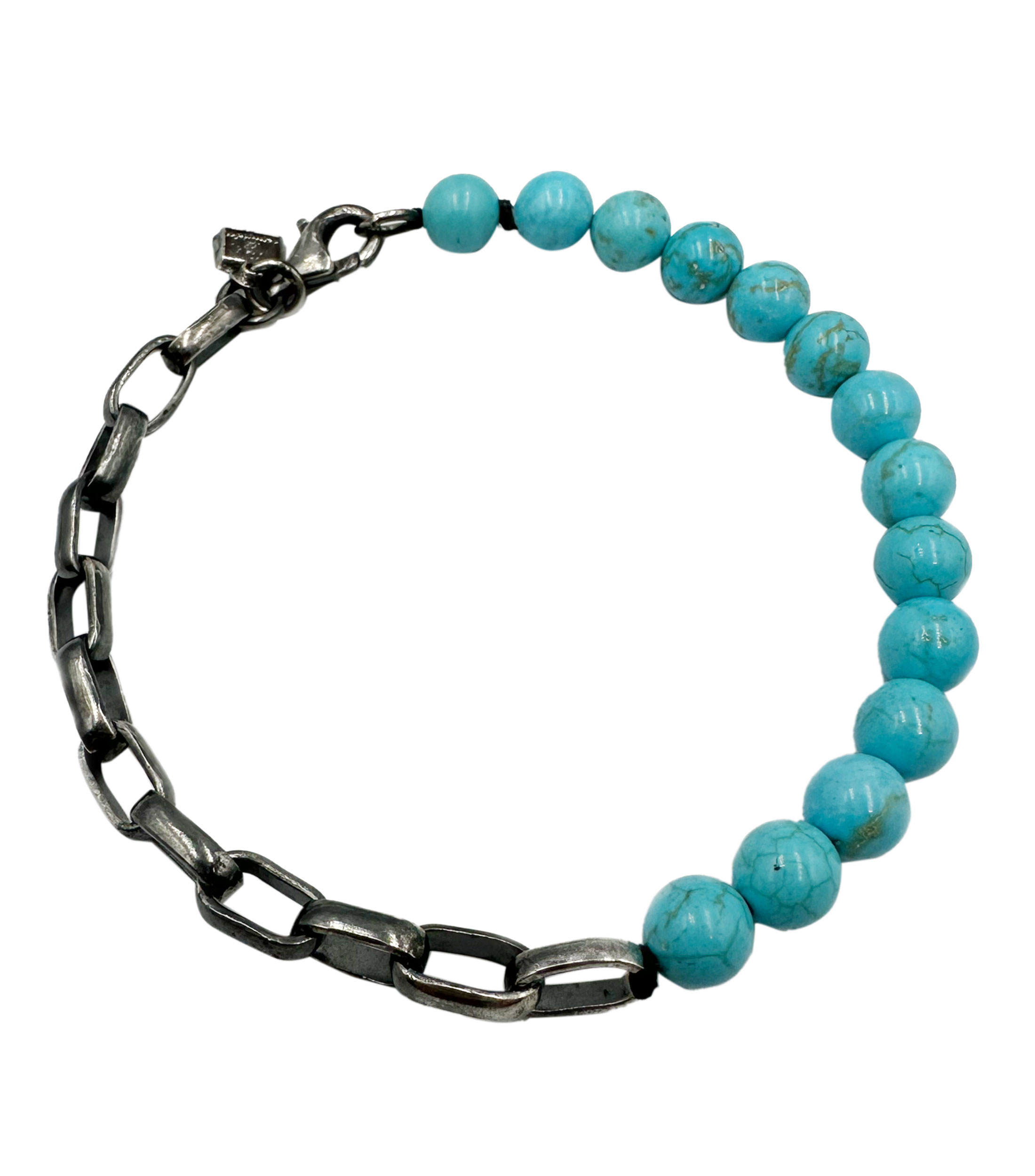 Pulsera en plata .925 con turquesa Hombre