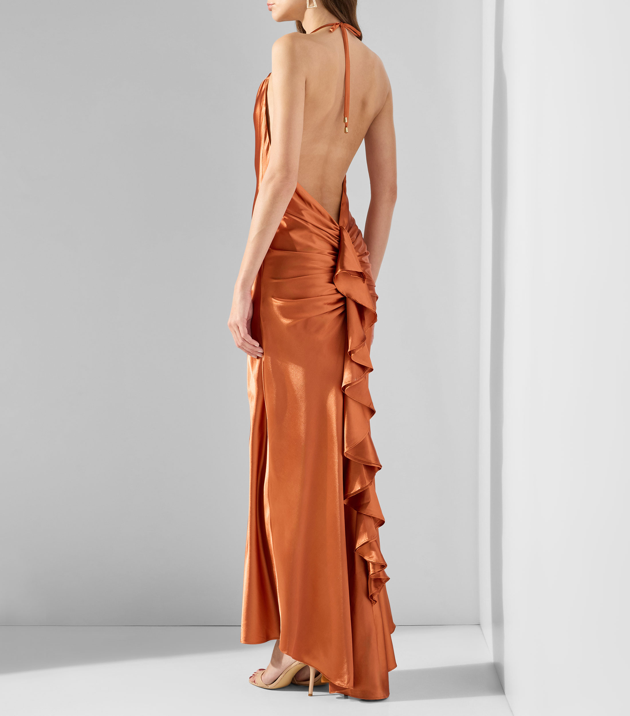 Vestido largo liso Mujer