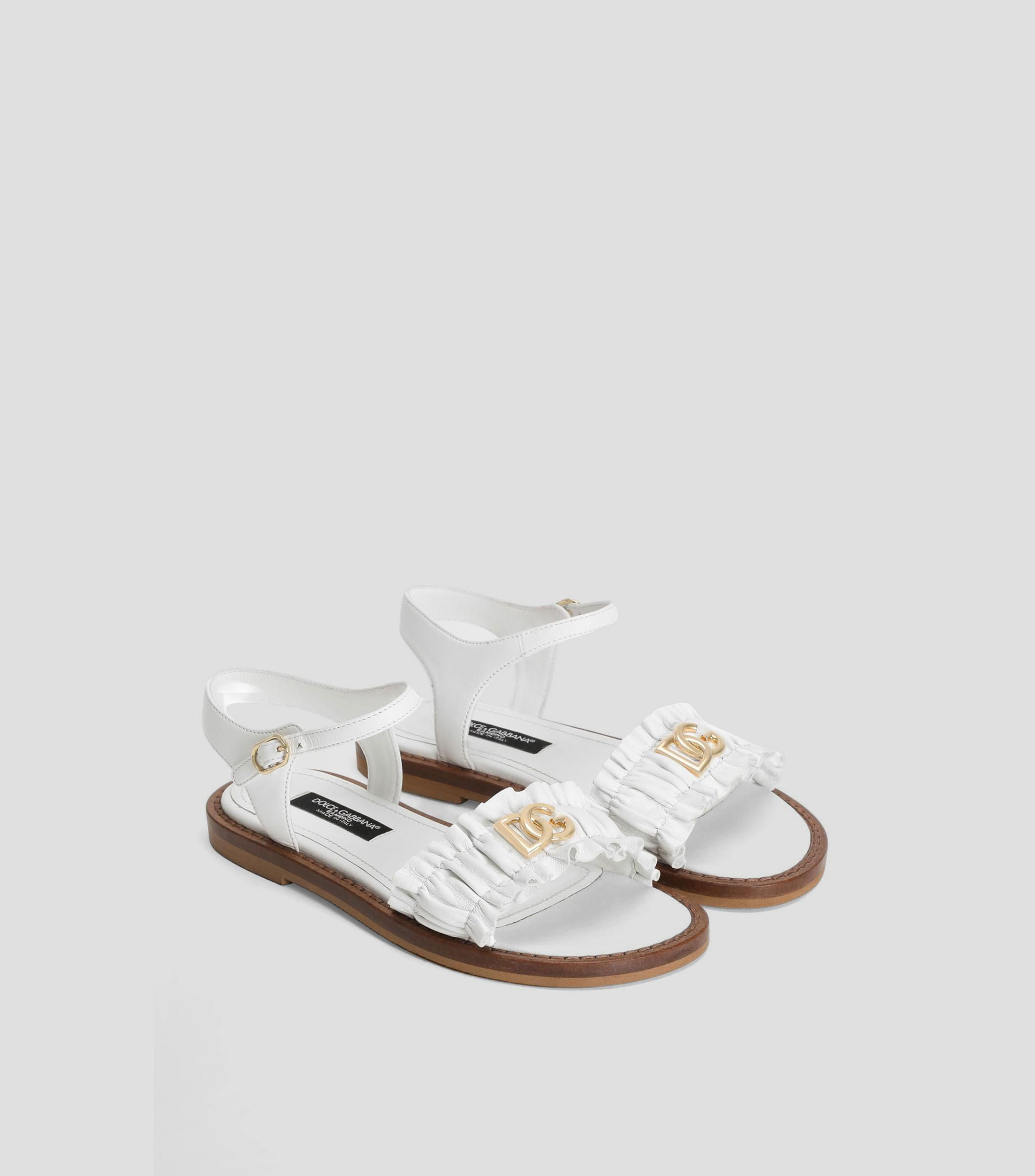 Sandalias planas en piel Niña