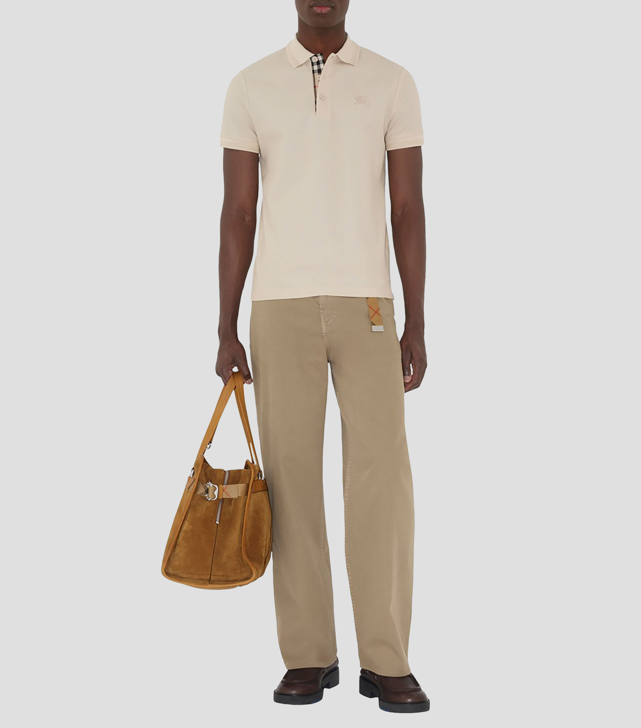 Playera tipo polo manga corta lisa Hombre