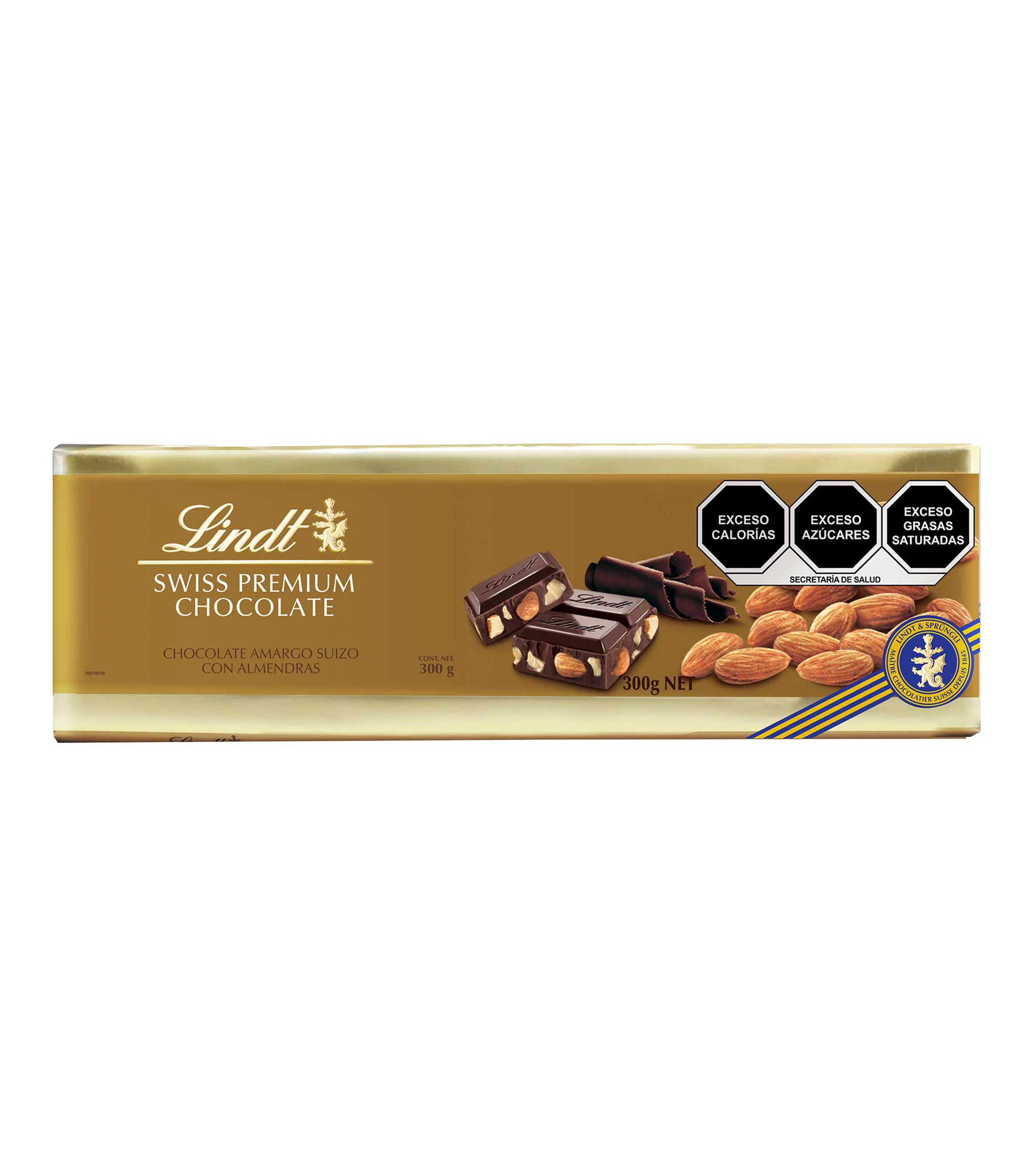 Chocolate Amargo Suizo con Almendra, 300 gr