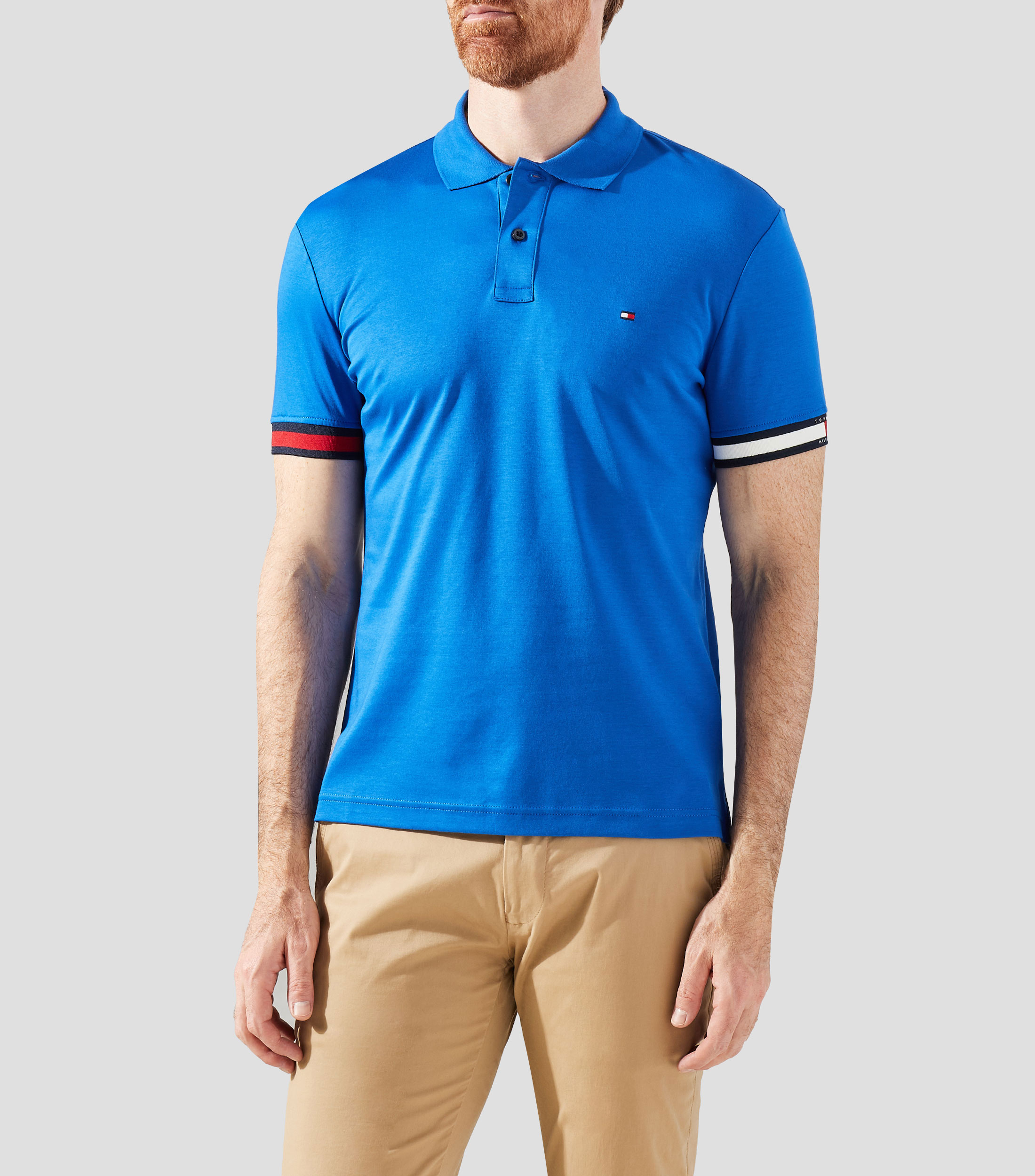 Playera tipo polo manga corta lisa Hombre