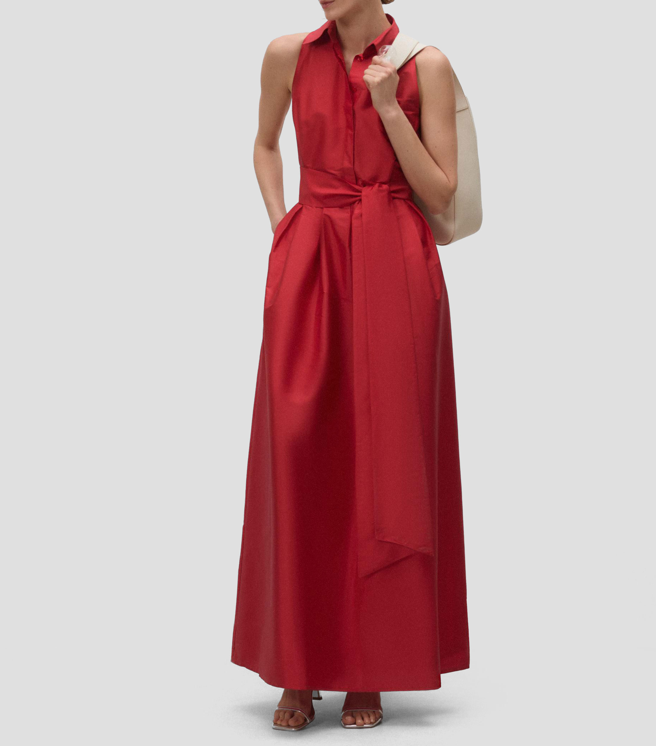 Vestido de fiesta liso sin mangas Mujer