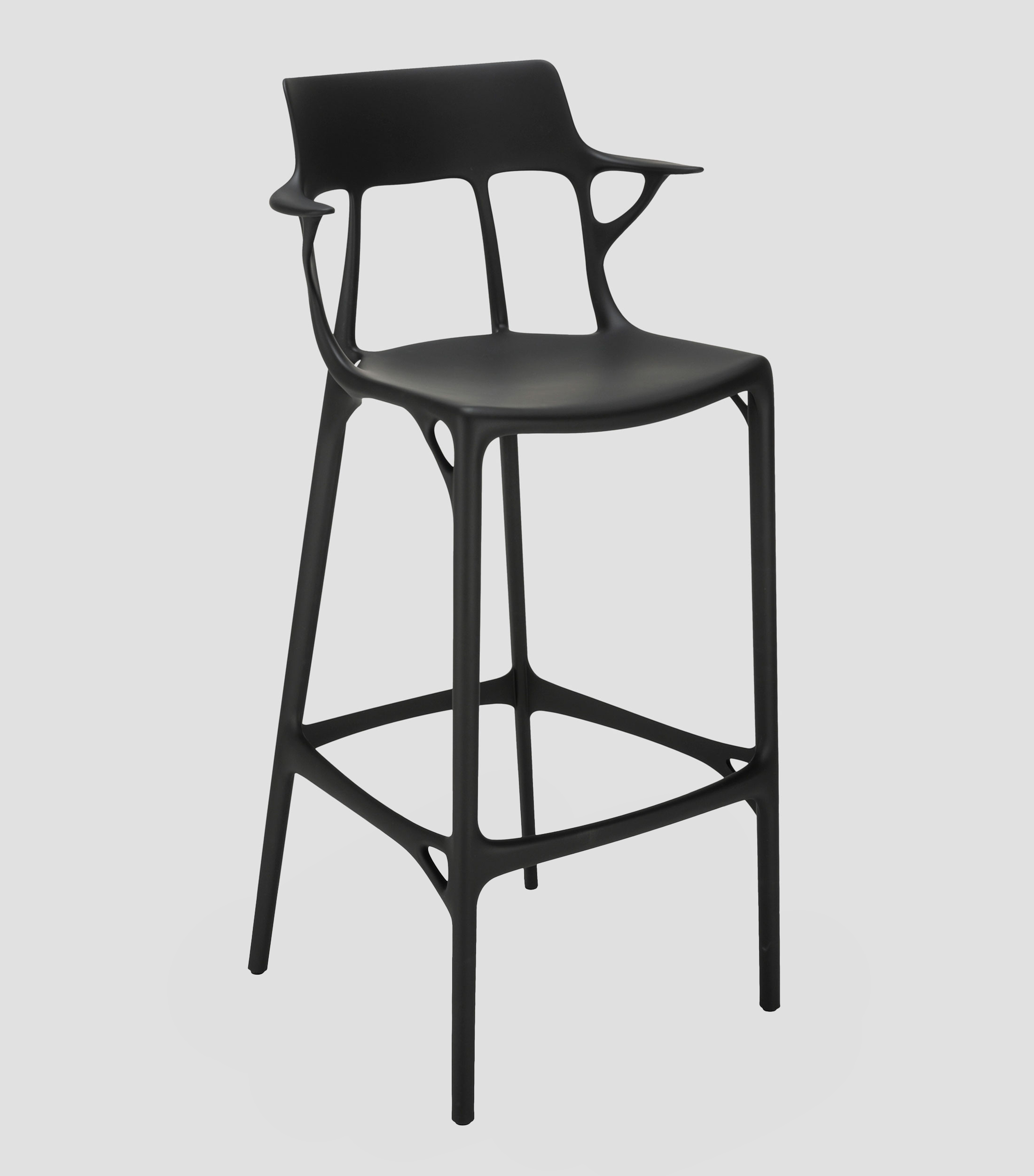 Silla alta A. I. en tecnopolímero termoplástico reciclado negra