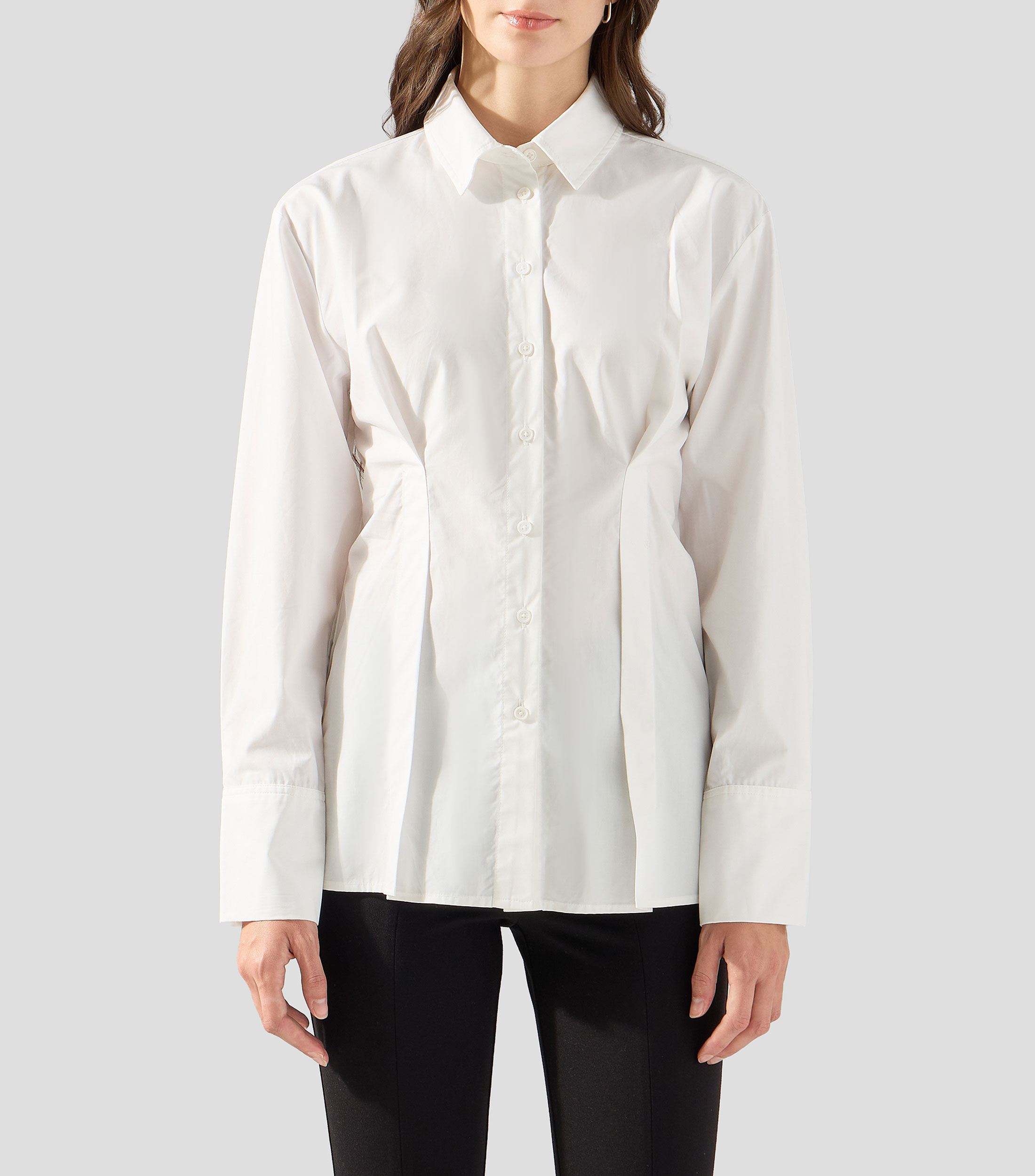Camisa lisa manga larga Mujer
