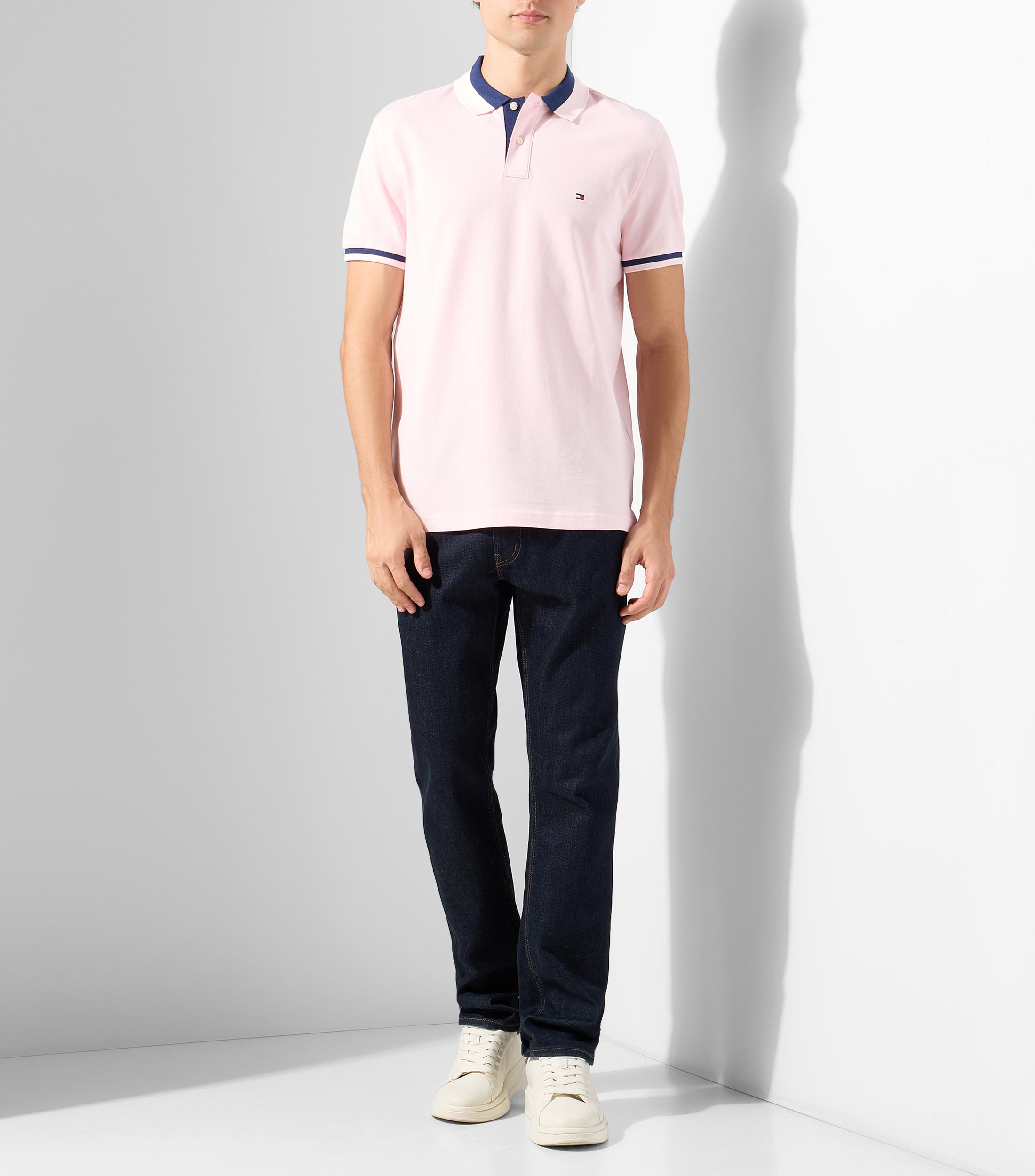 Playera tipo polo manga corta lisa Hombre