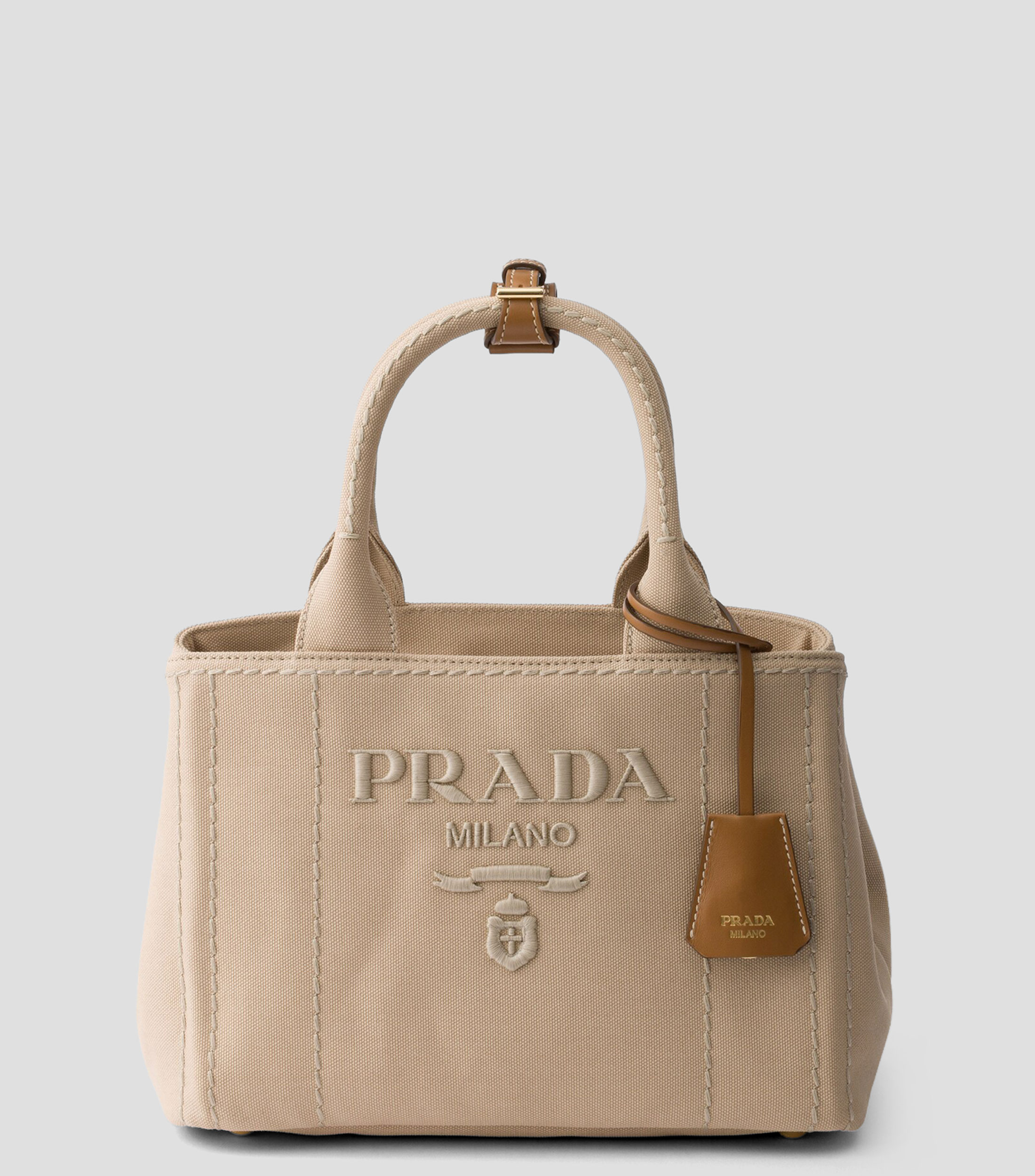Bolsa Tote Beige Jardinière con Detalles en Piel, Mujer
