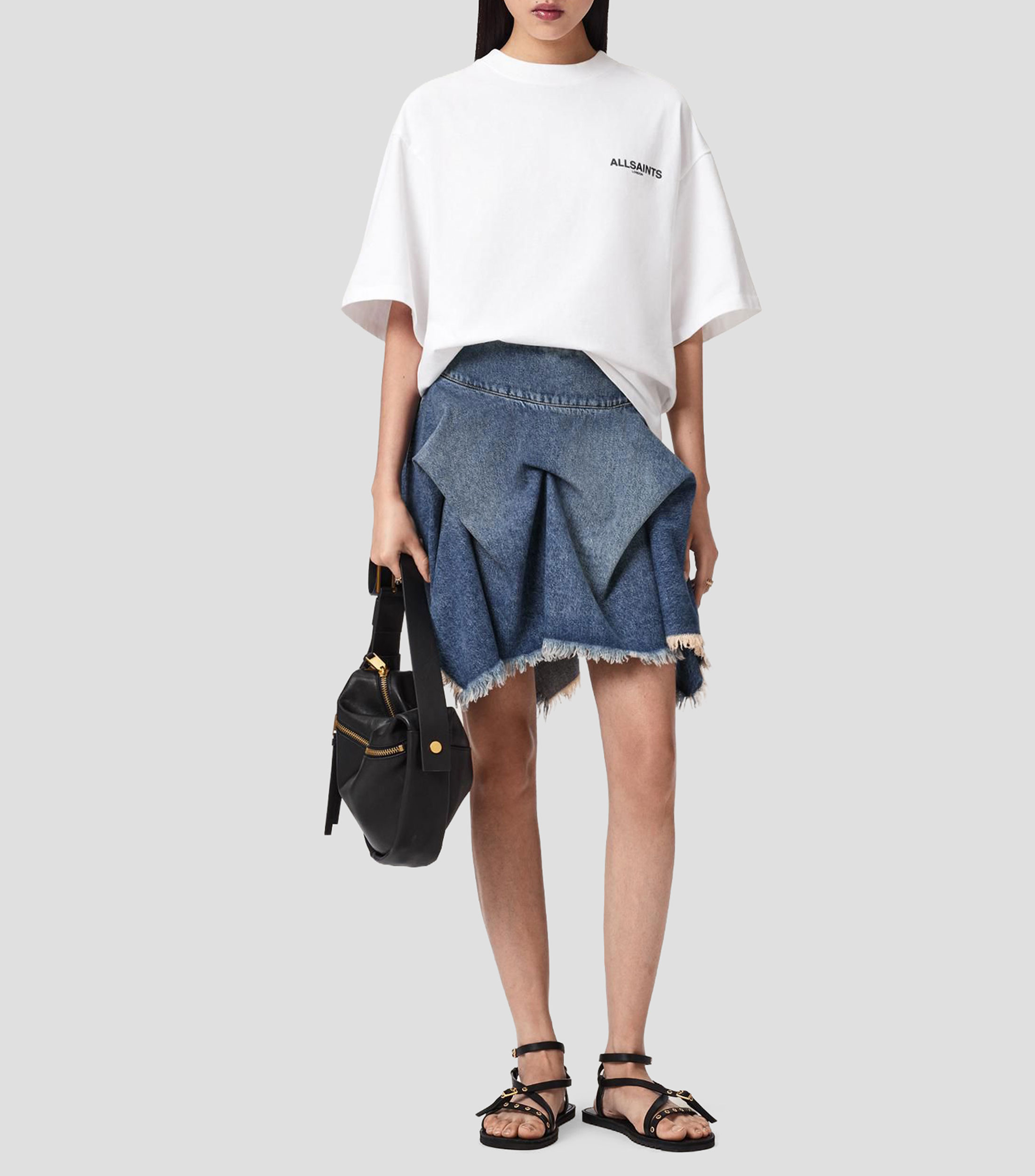 Playera de cuello redondo con manga corta estampada Mujer