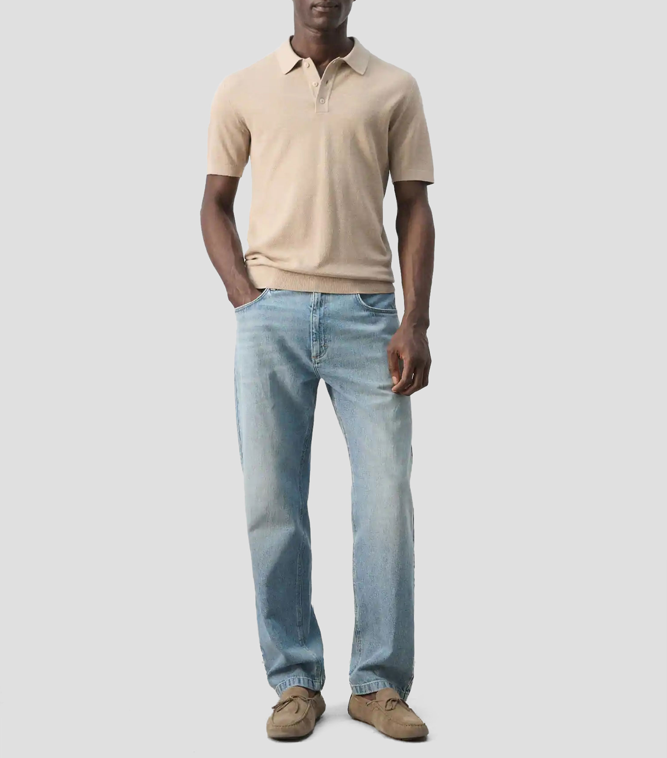 Playera tipo polo manga corta lisa Hombre
