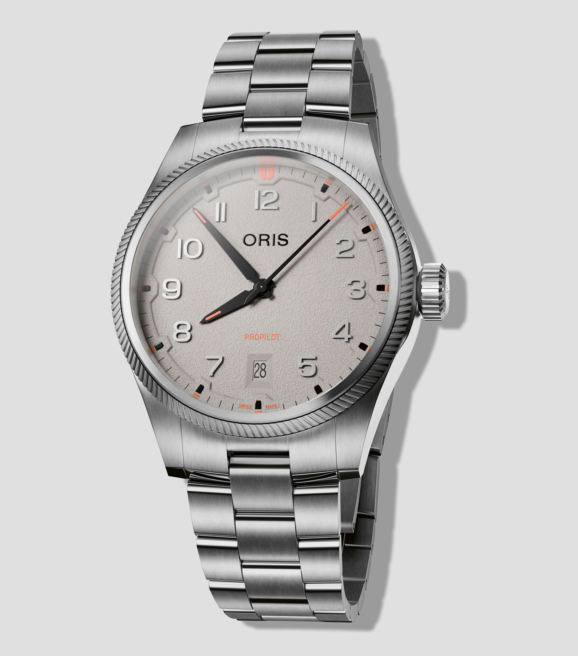 Reloj para Hombre ProPilot Date Deportivo Plateado