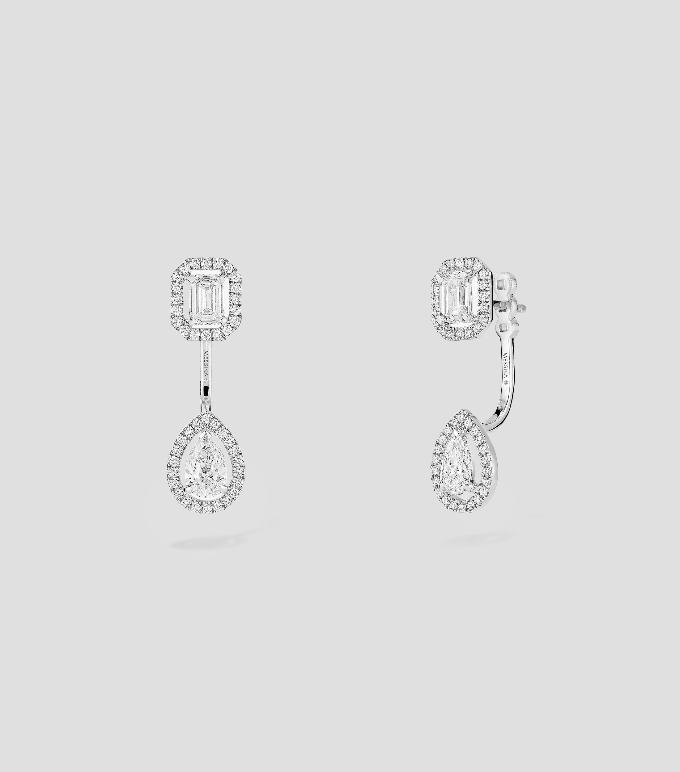 Aretes en Oro blanco de 18 Kilates con diamantes My Twin Toi & Moi Mujer