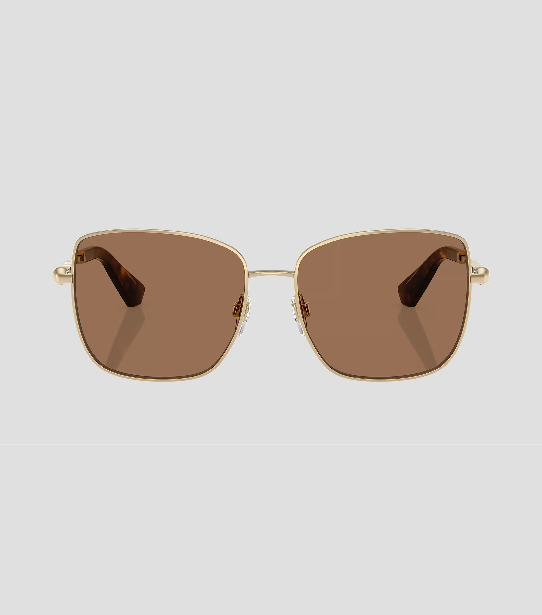 Lentes de sol cuadrados dorados Mujer