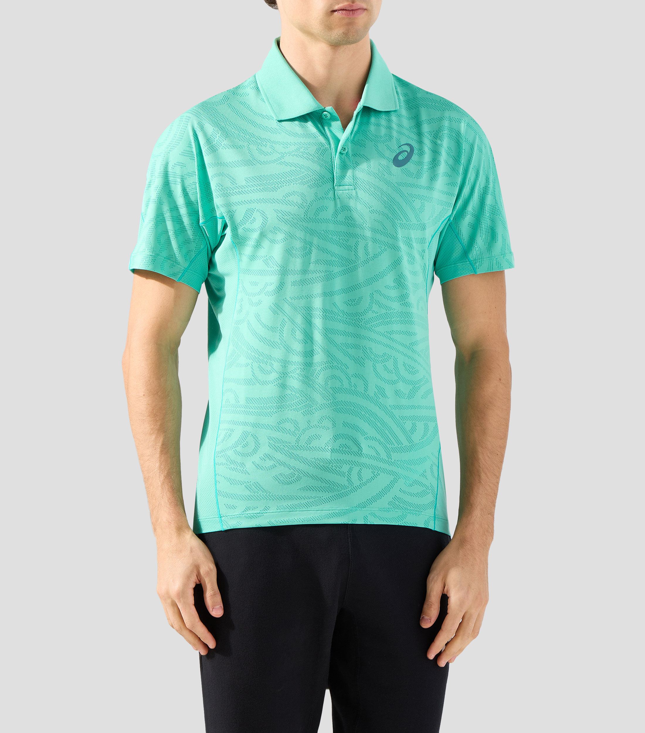 Playera polo para tennis manga corta sólida Hombre
