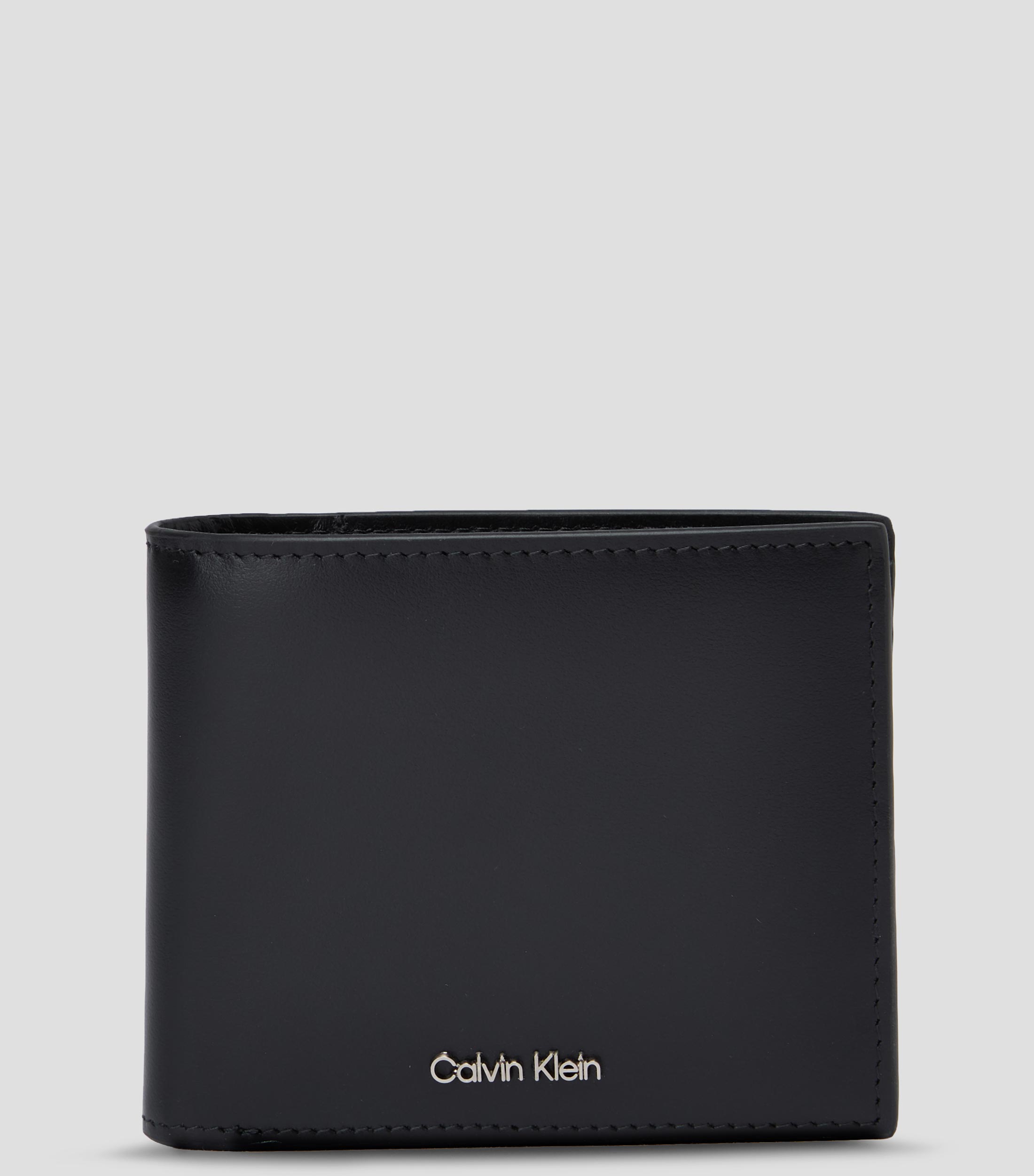 Cartera bifold en cuero vacuno liso Hombre