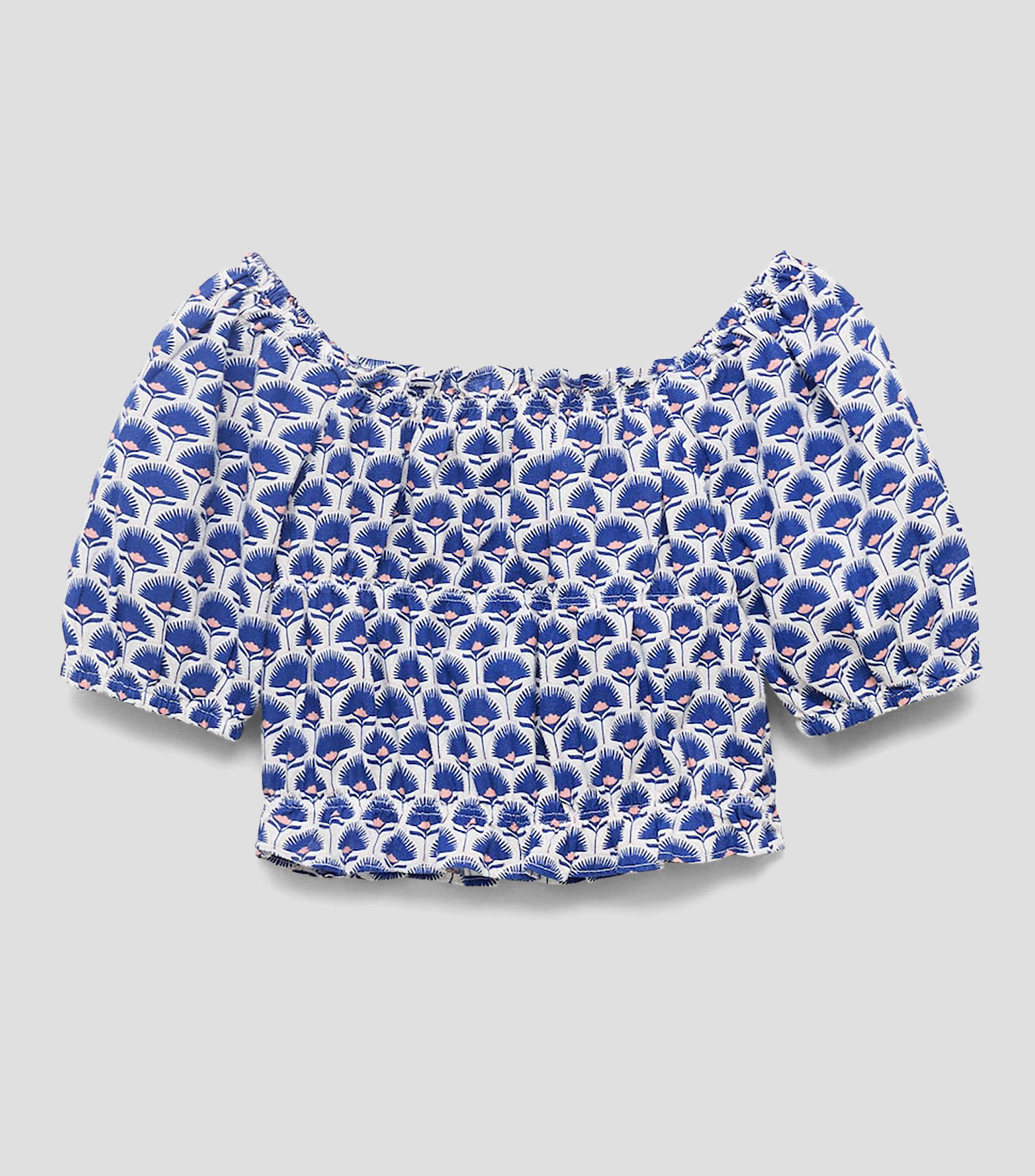 Blusa en lino con estampado floral Niña