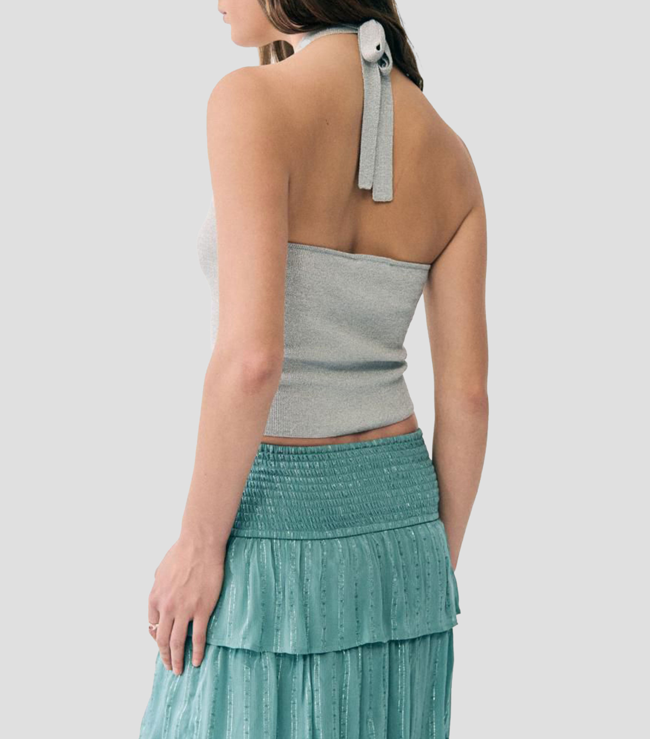 Blusa lisa sin mangas Mujer