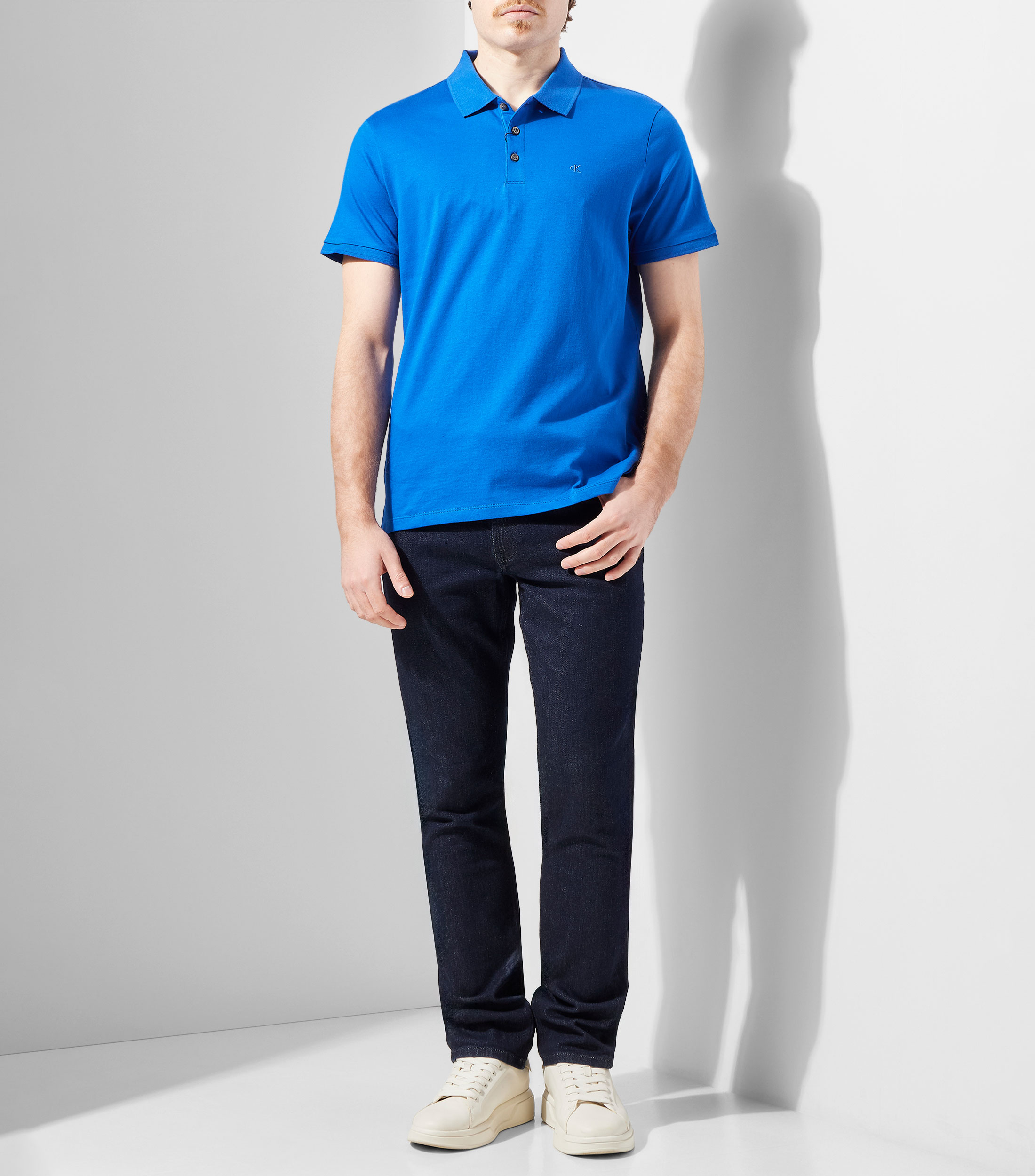 Playera tipo polo manga corta lisa Hombre
