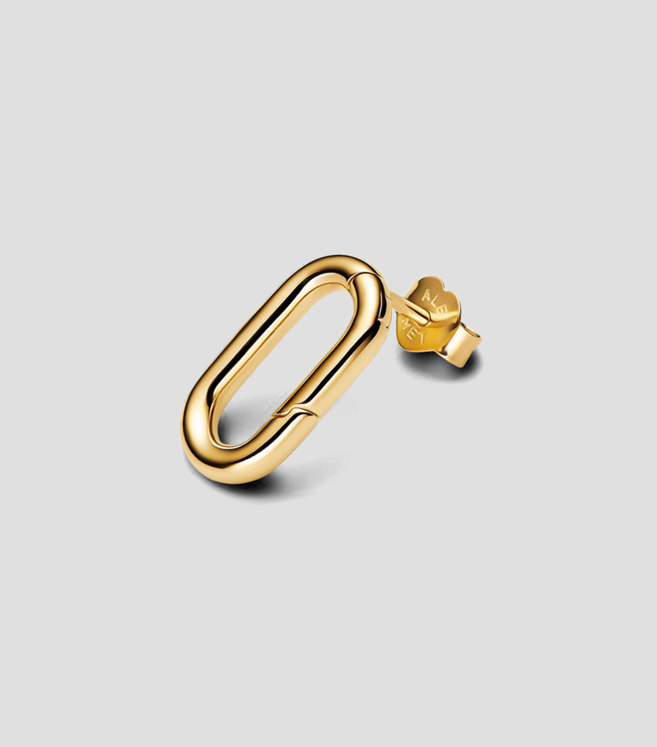 Arete de Boton Eslabon en plata Mujer