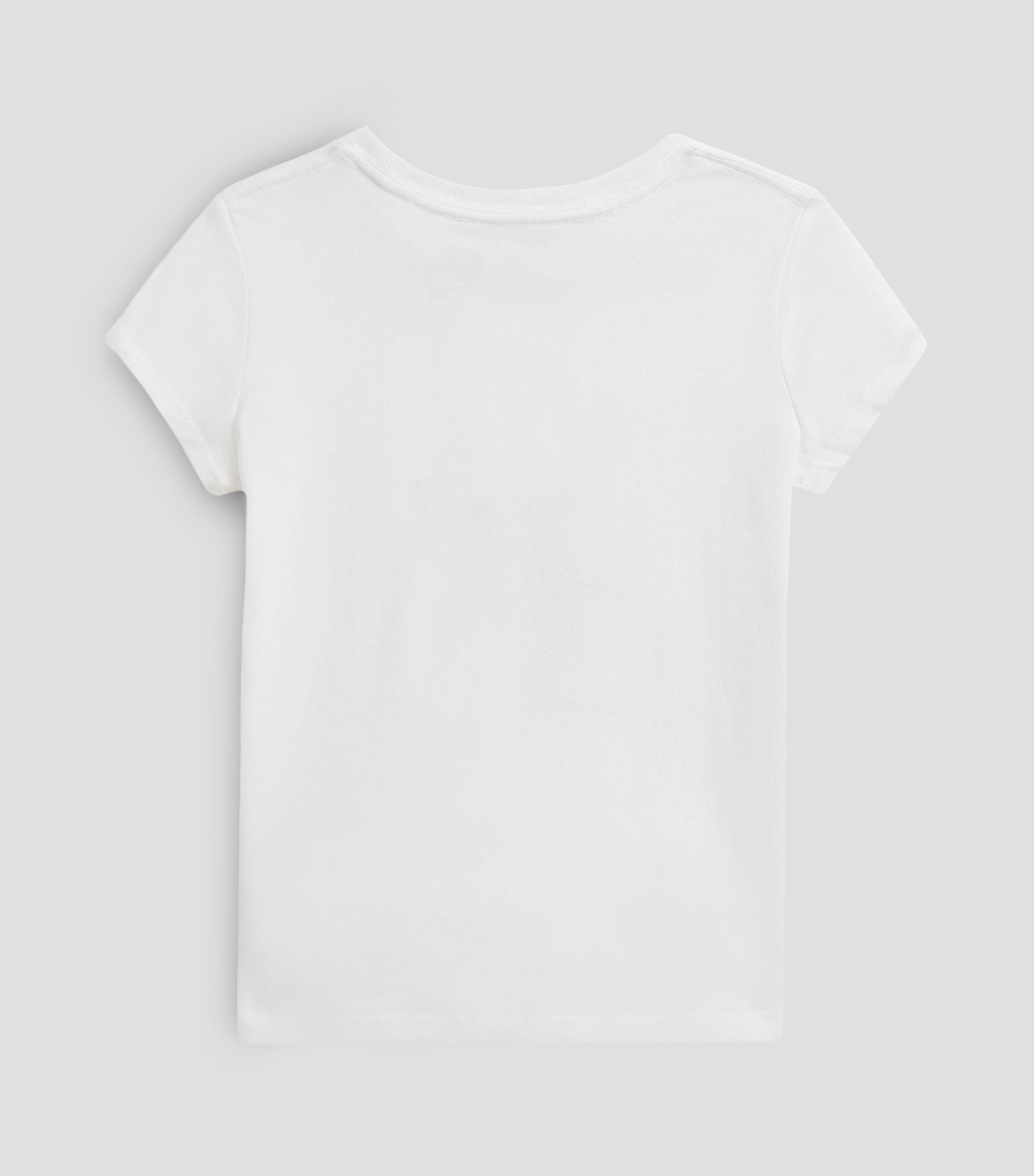 Playera cuello redondo manga corta estampada Niña