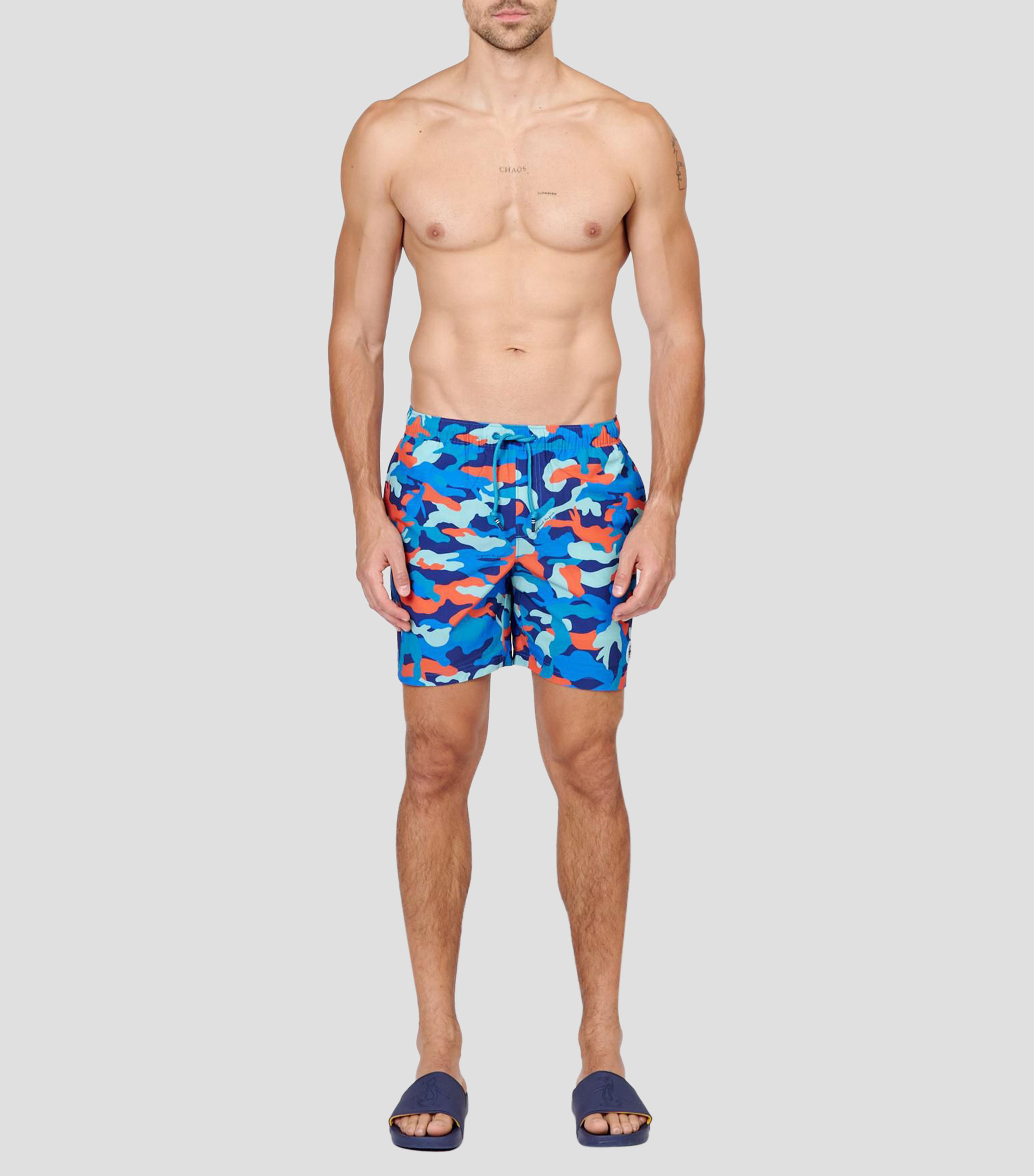Traje de baño corto estampado Hombre
