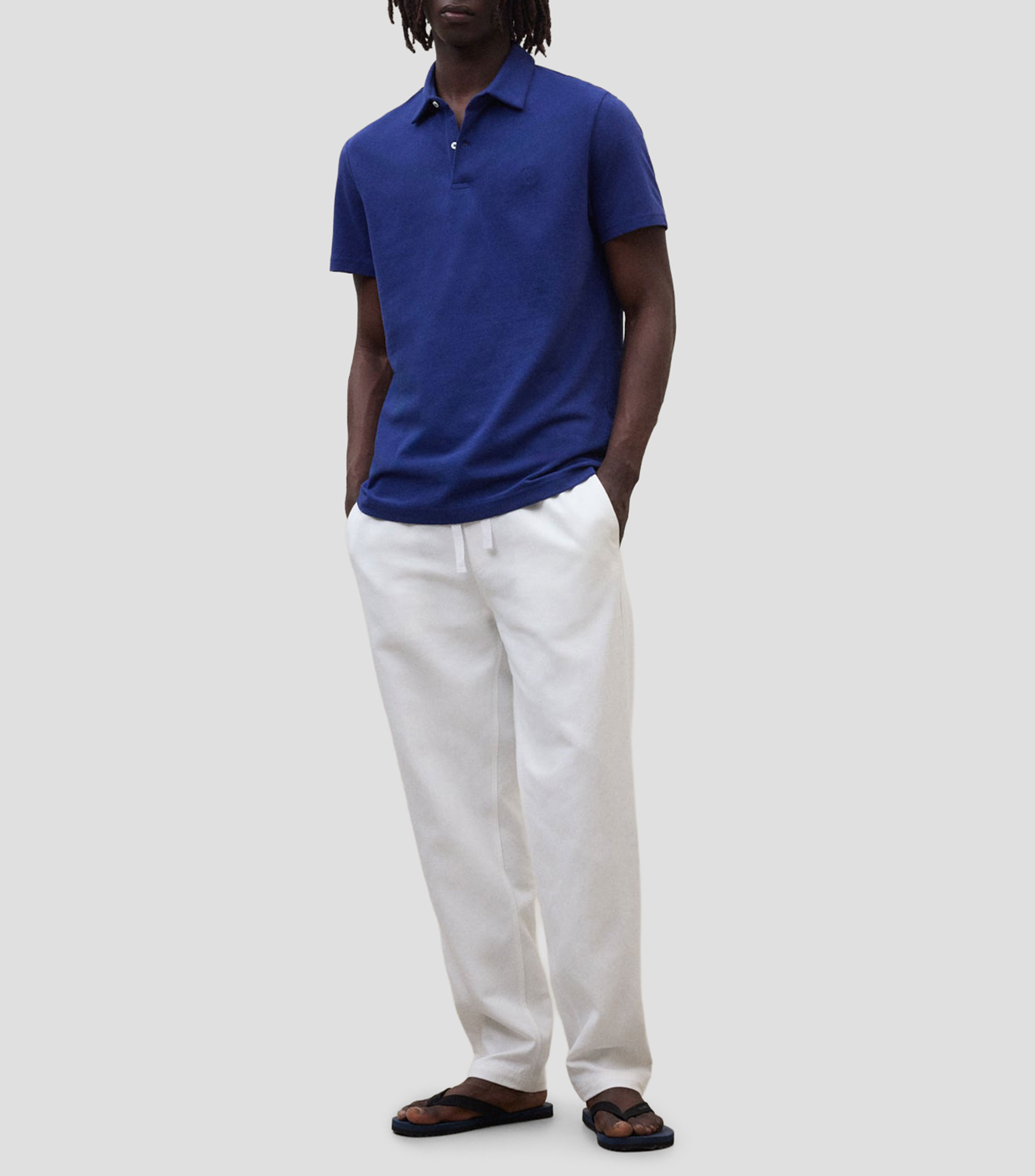 Playera tipo polo manga corta lisa Hombre