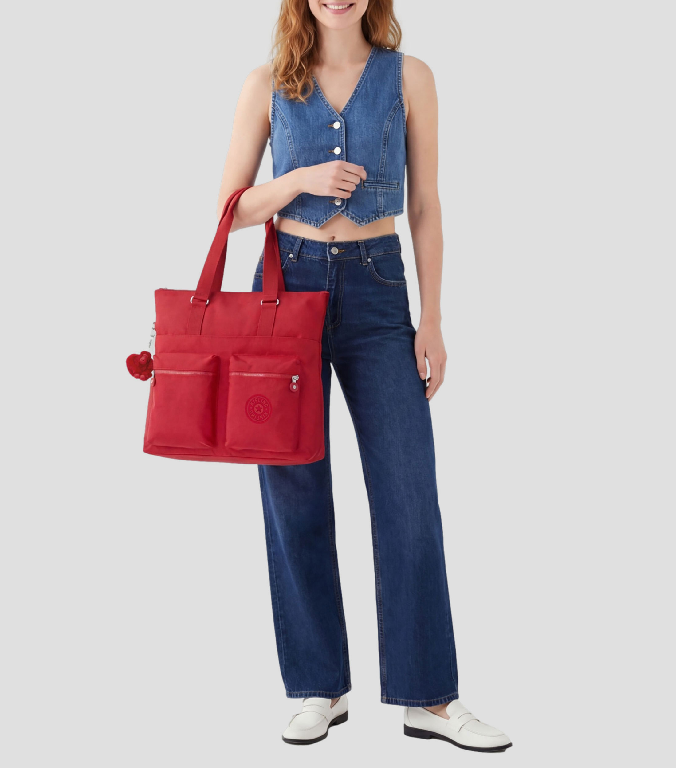 Bolsa tote roja India lisa Mujer