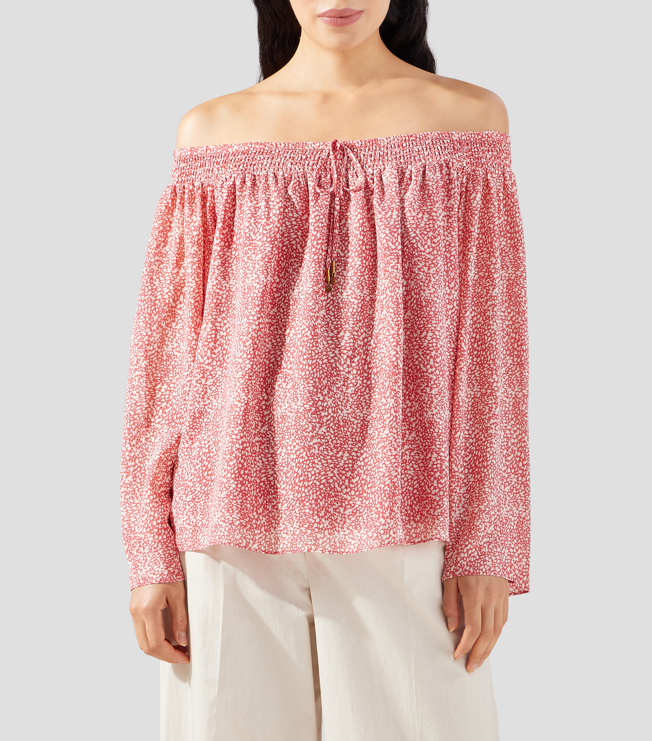 Top cuello V manga larga fantasía Mujer