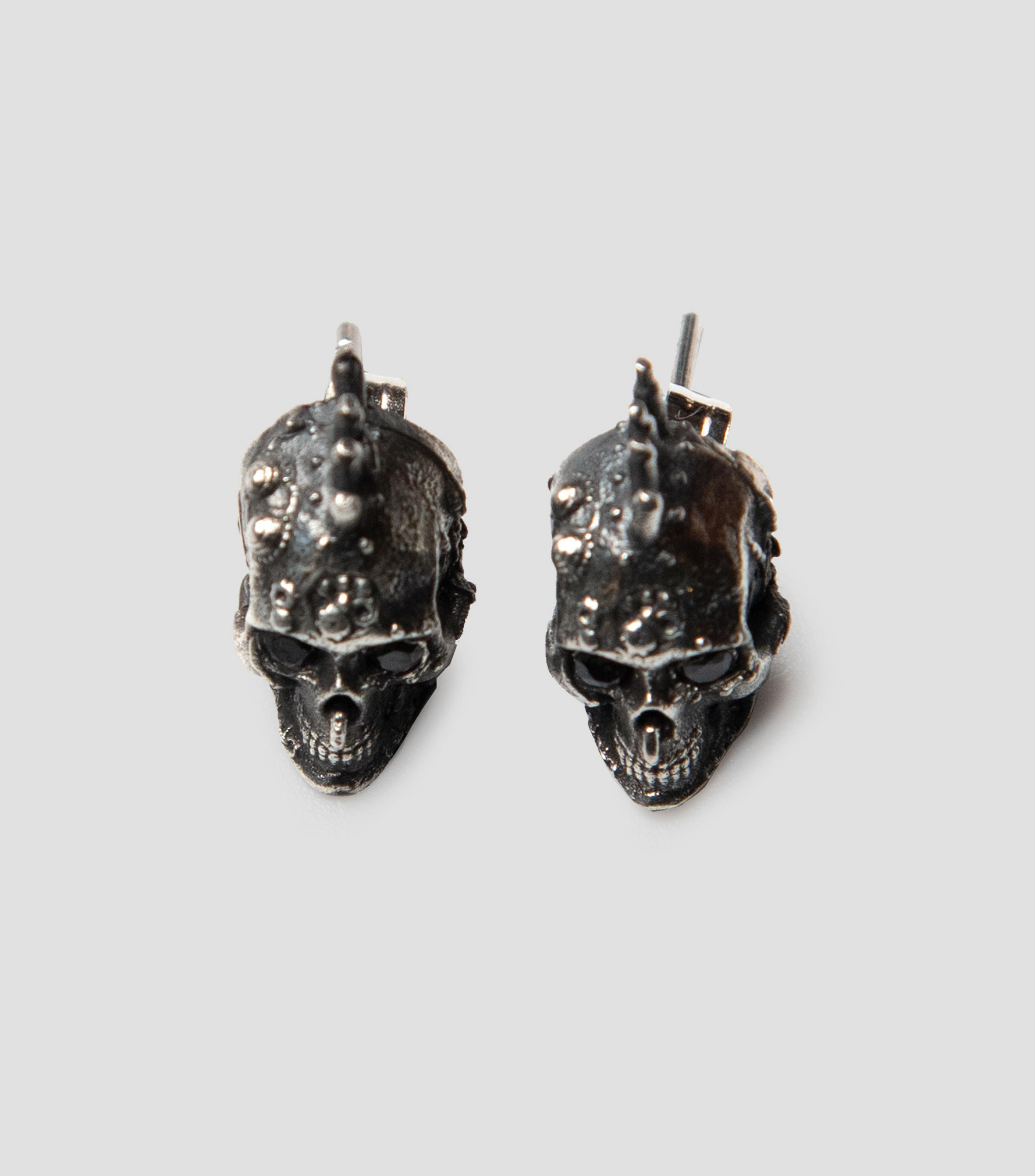 Aretes en plata .925 en forma de calavera Punk Skull Hombre