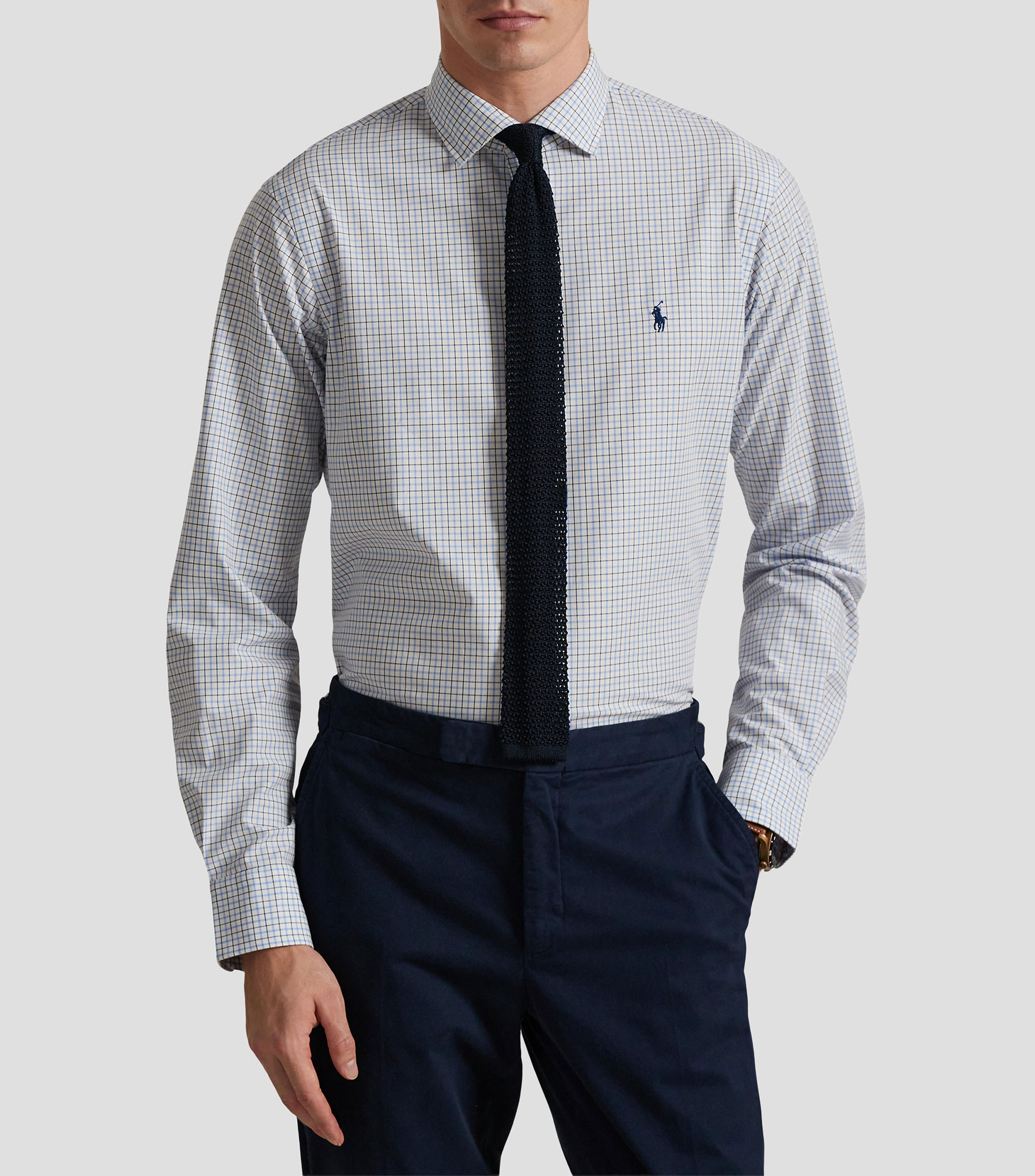 Camisa de cuadros manga larga Hombre