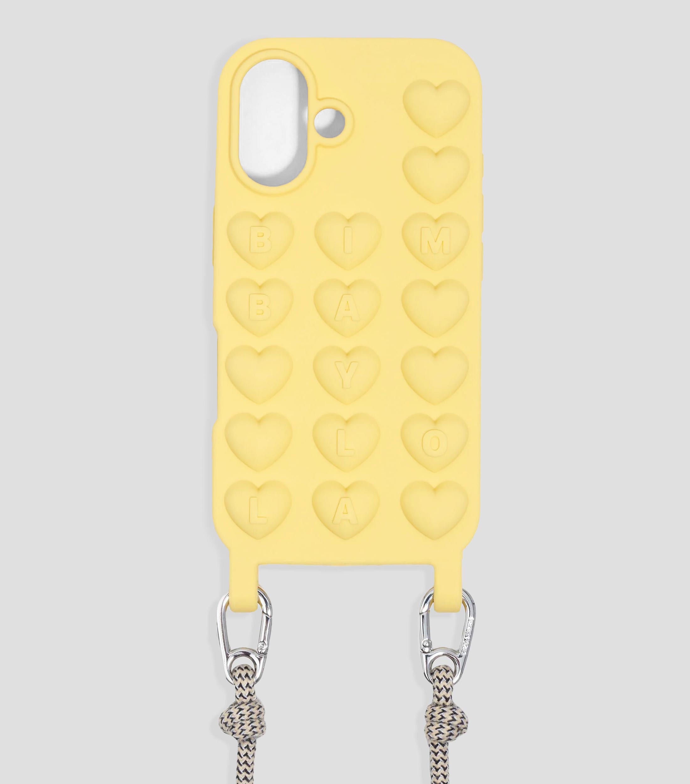 Funda de silicona con cuerda para iPhone 16
