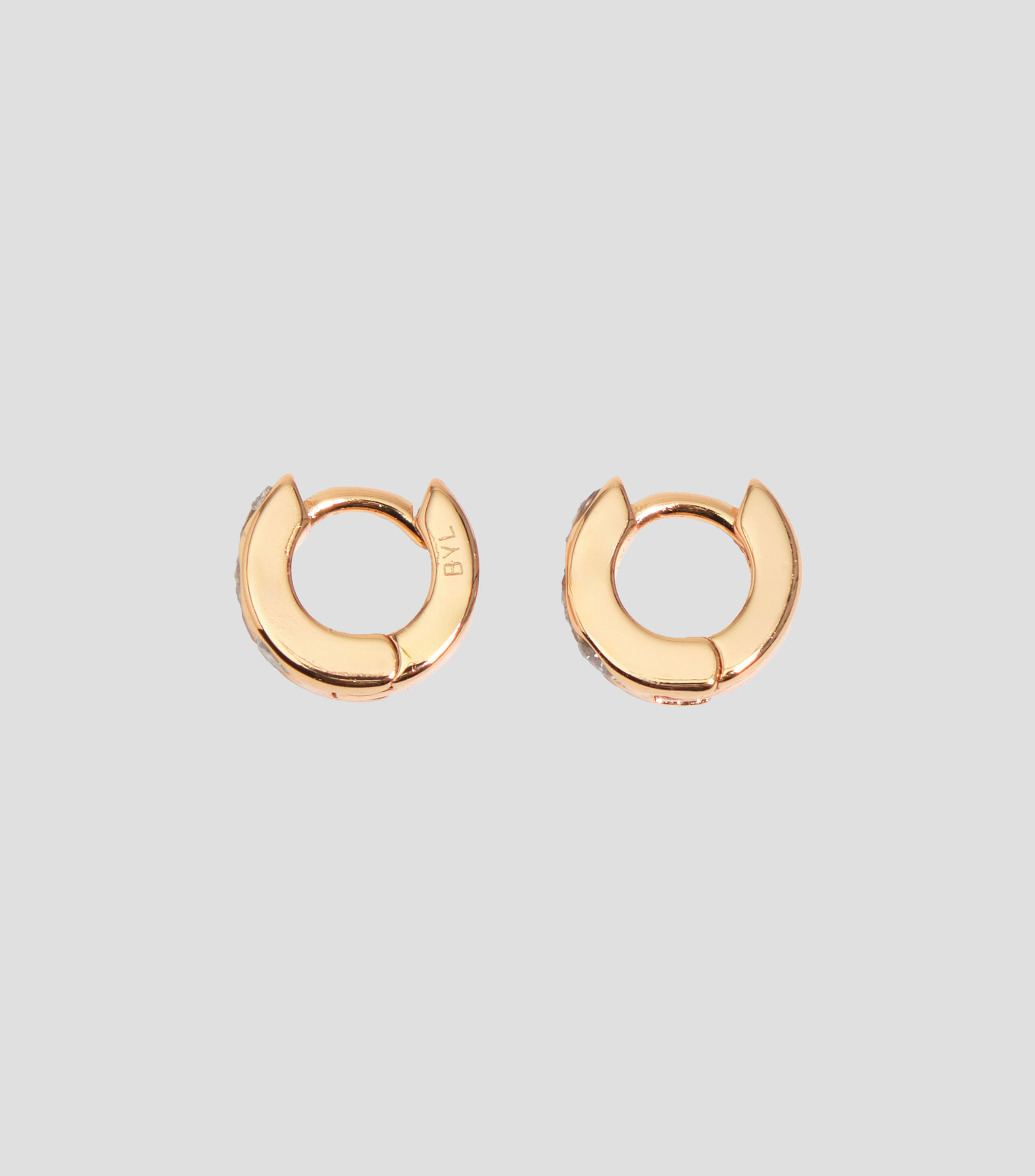 Aretes aro mini cristales corazón dorado Mujer