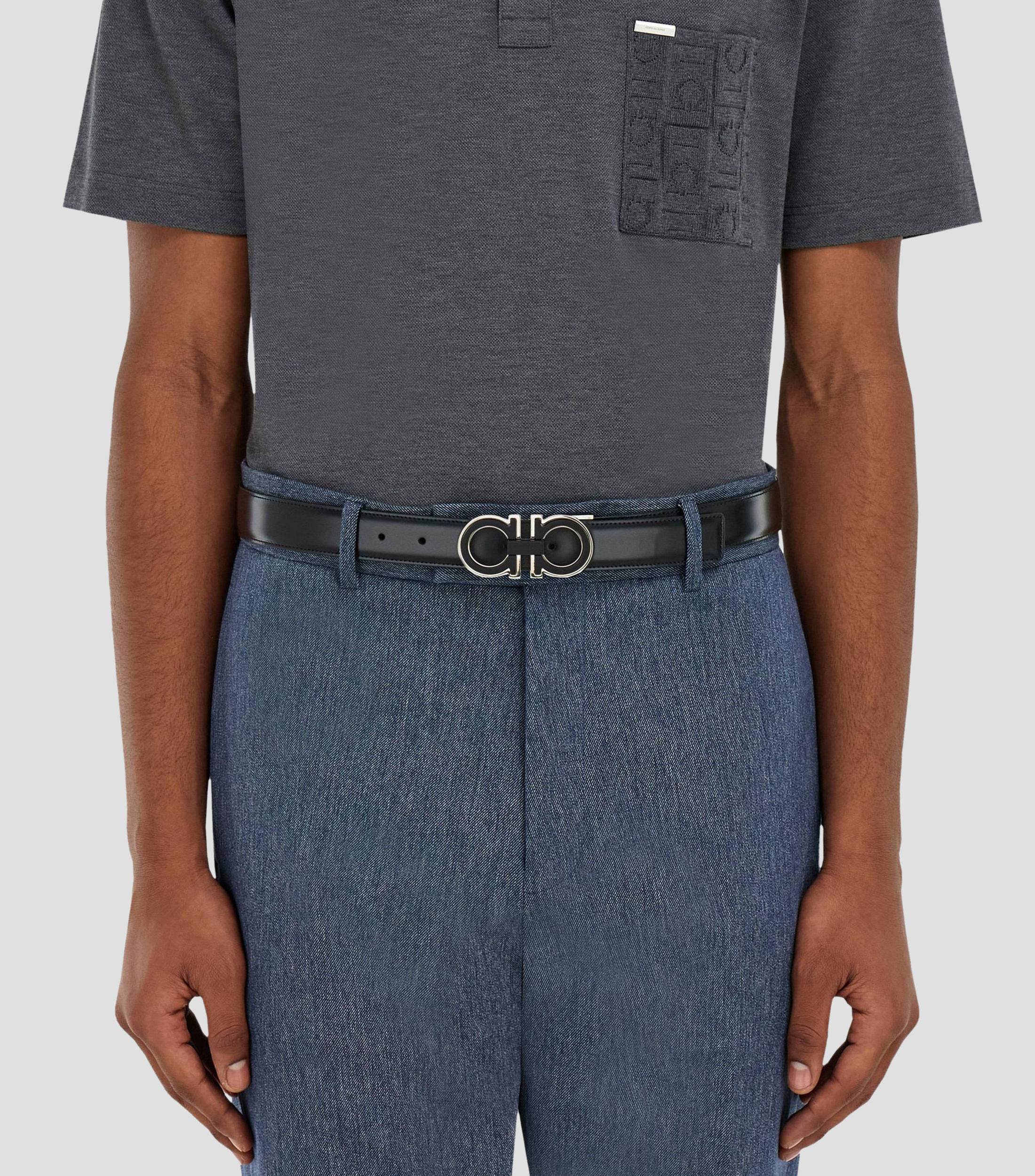 Cinturón reversible y ajustable Gancini Hombre
