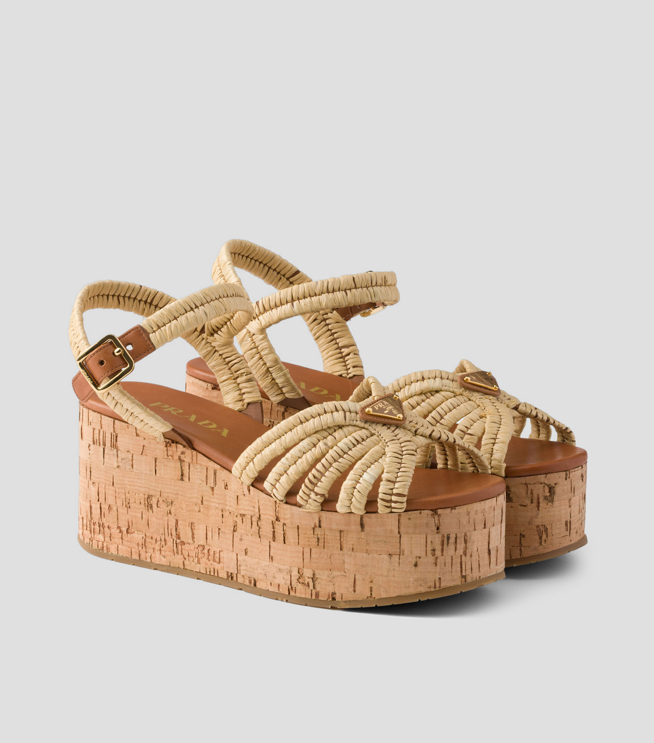 Sandalias de tacón medio de cuña Mujer