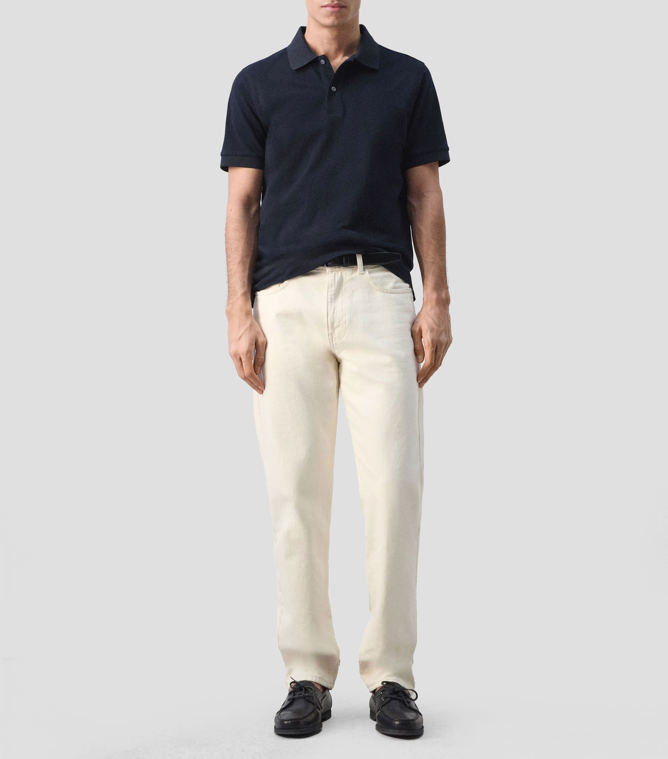 Playera tipo polo manga corta lisa Hombre