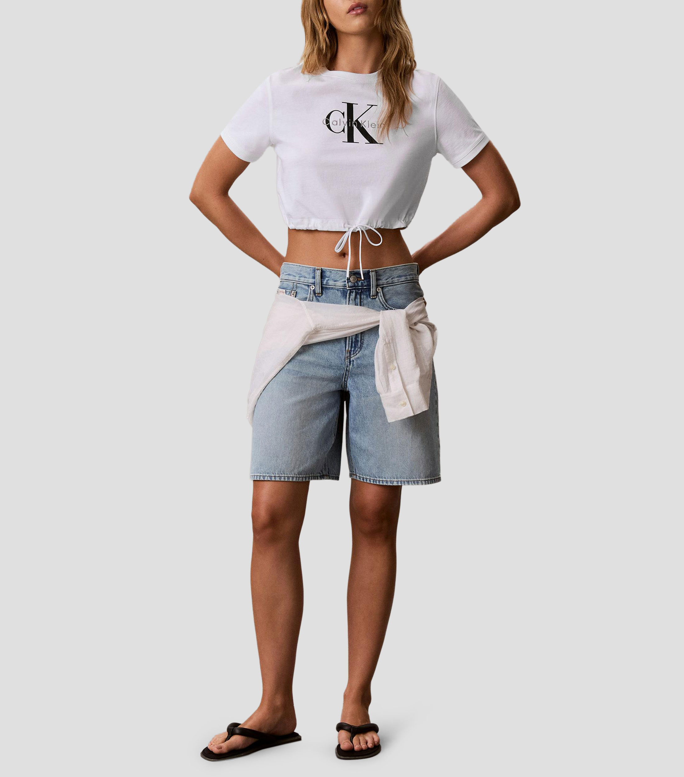 Playera cuello redondo manga corta con estampado Mujer