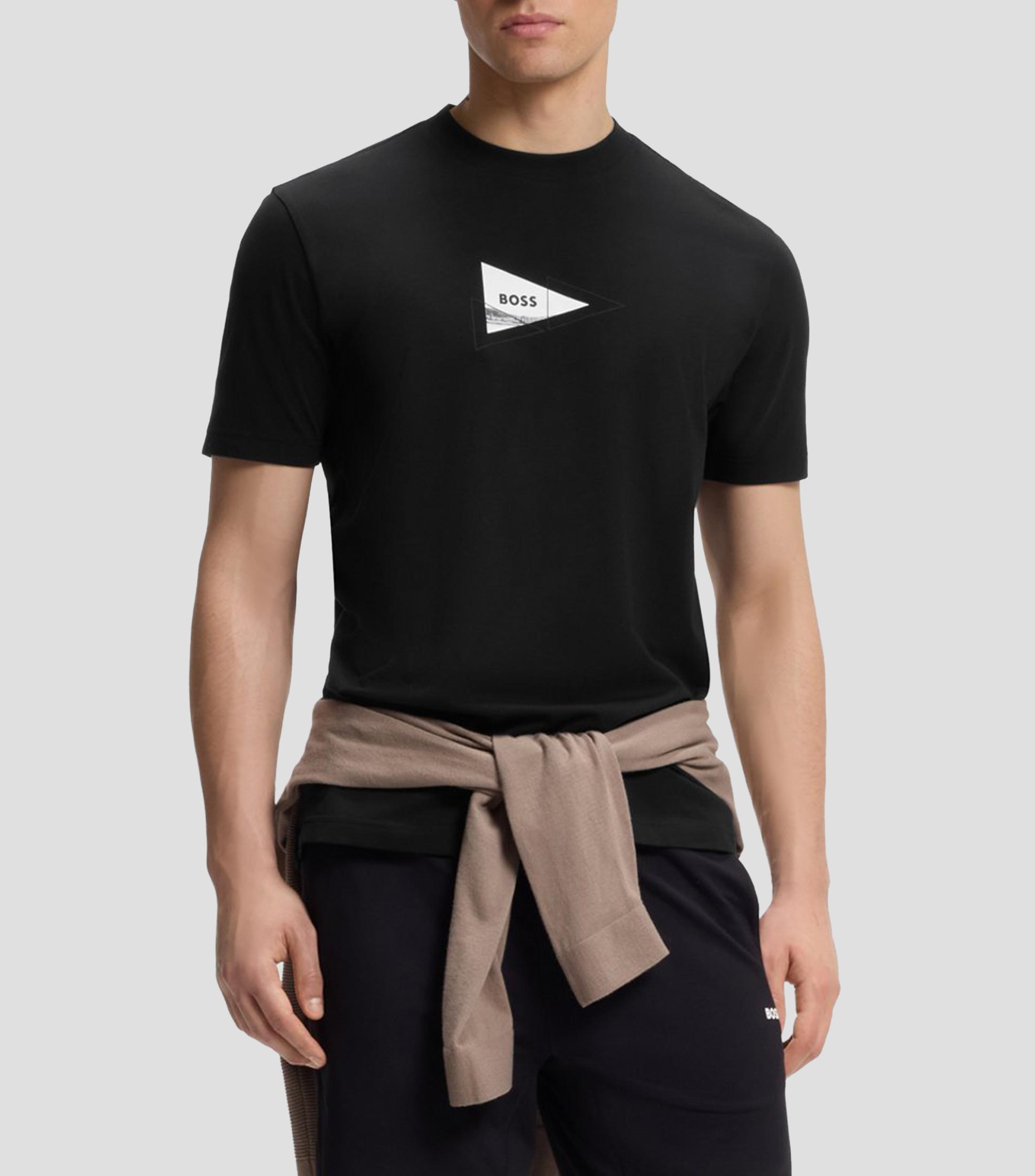 Playera cuello redondo manga corta estampada Hombre