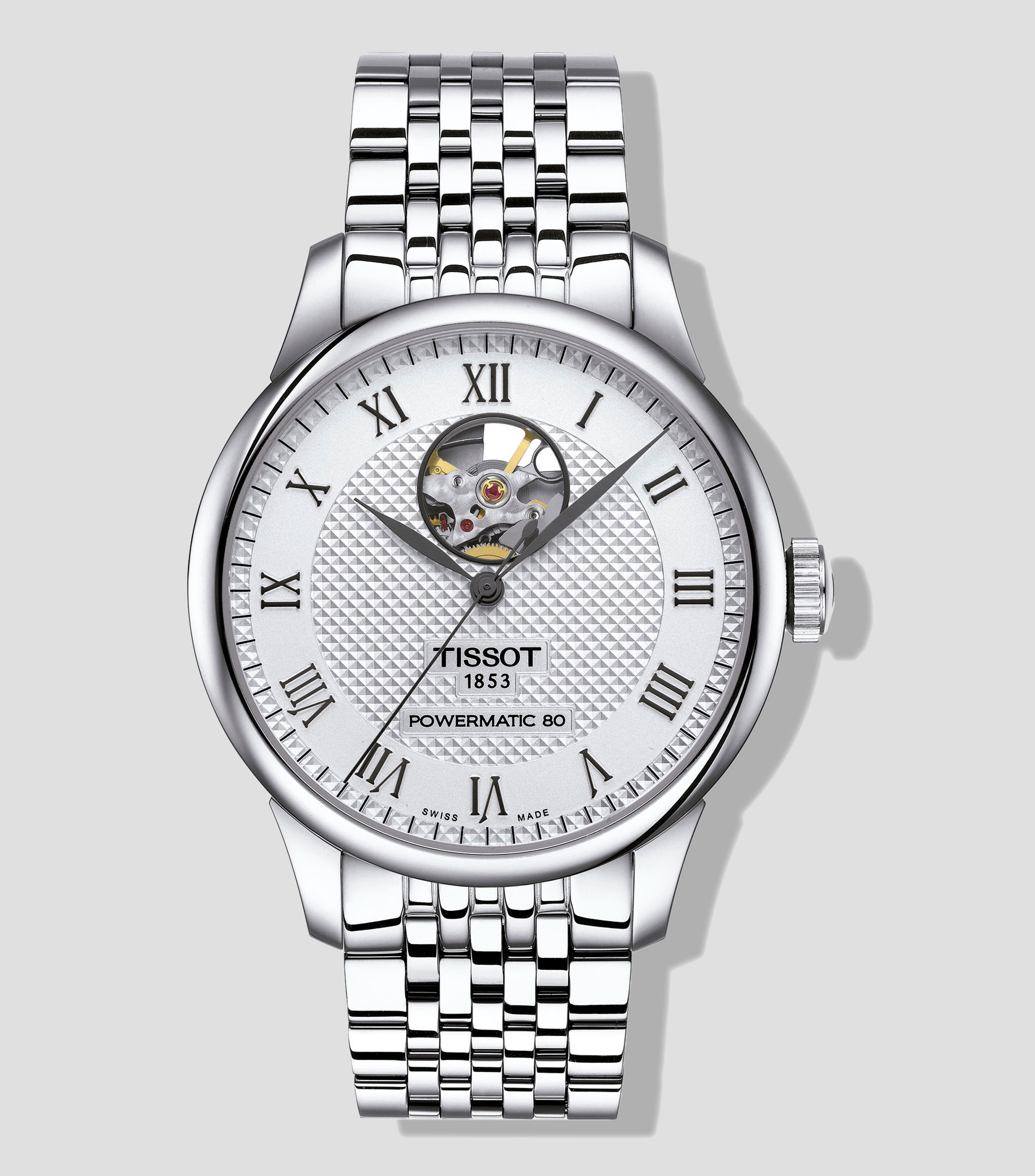 Reloj para Hombre T-Classic Le Locle Open Heart casual plateado