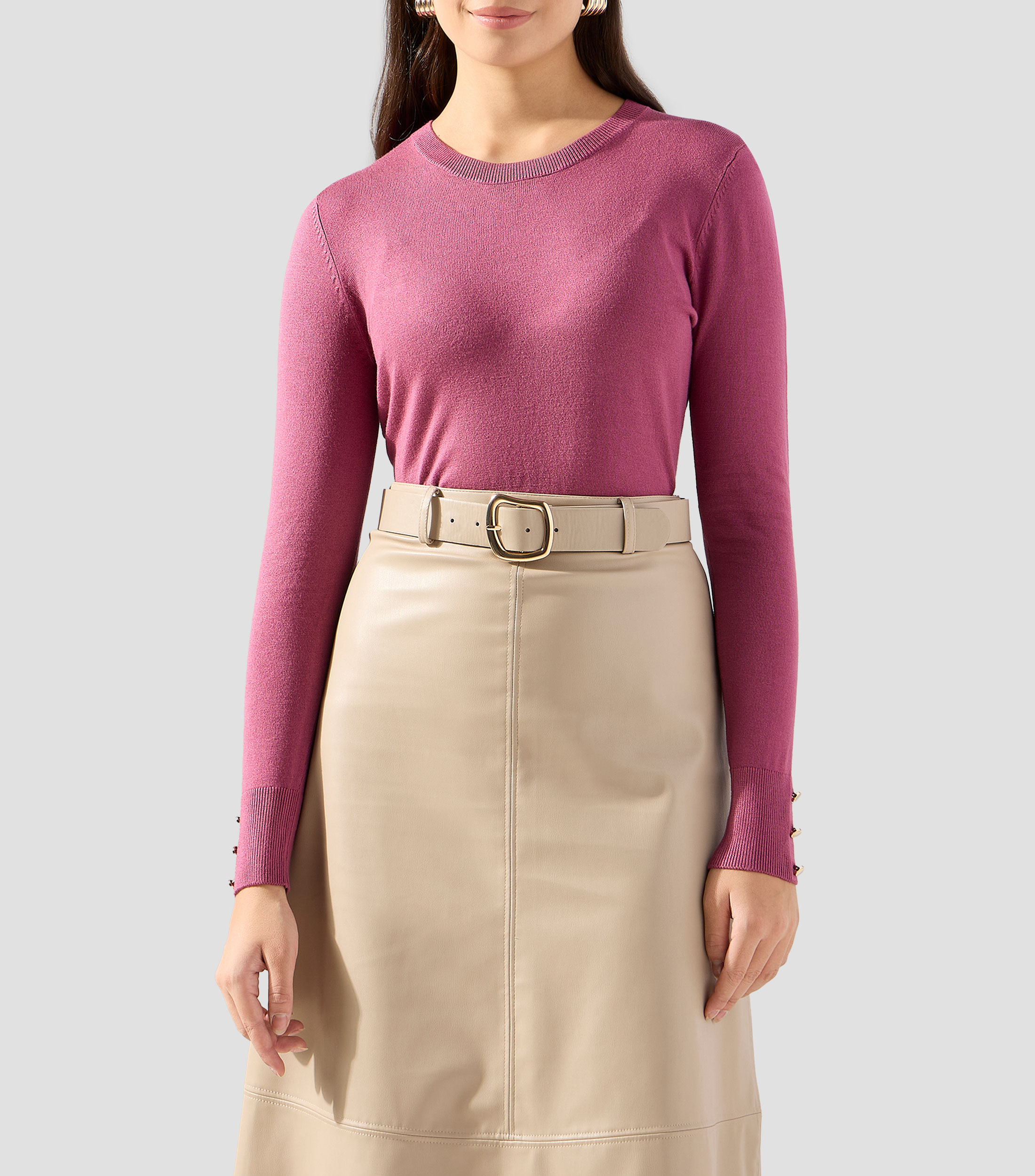 Suéter cuello redondo Mujer