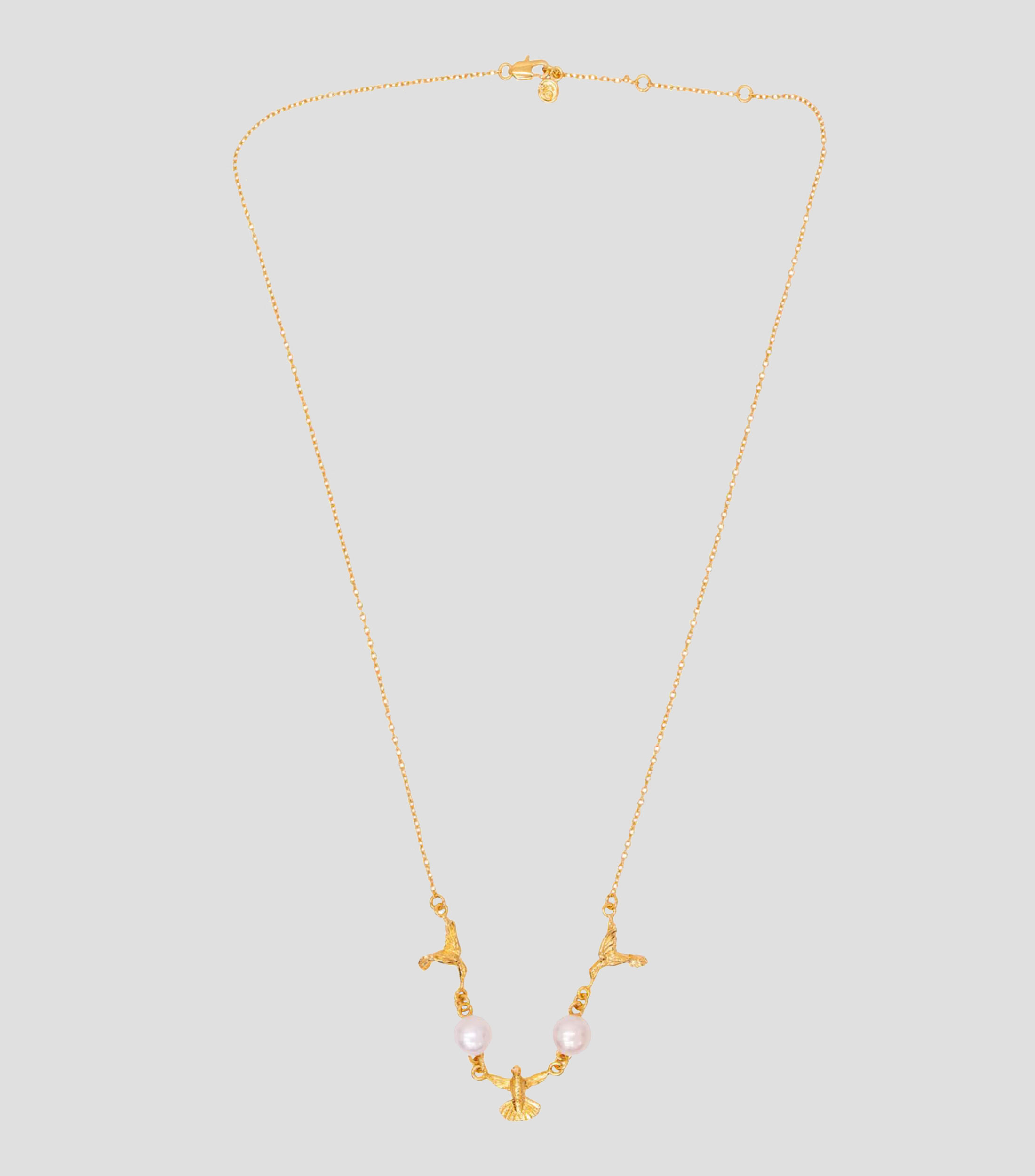 Collar colibrís con perlas cultivadas Mujer