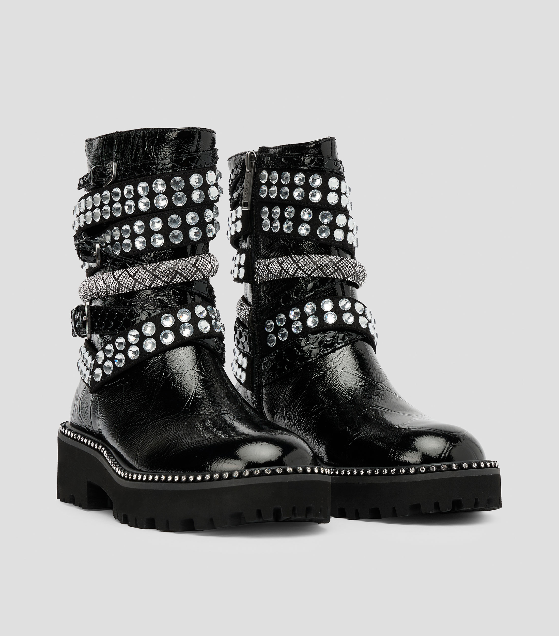 Botas casuales medias en piel Mujer