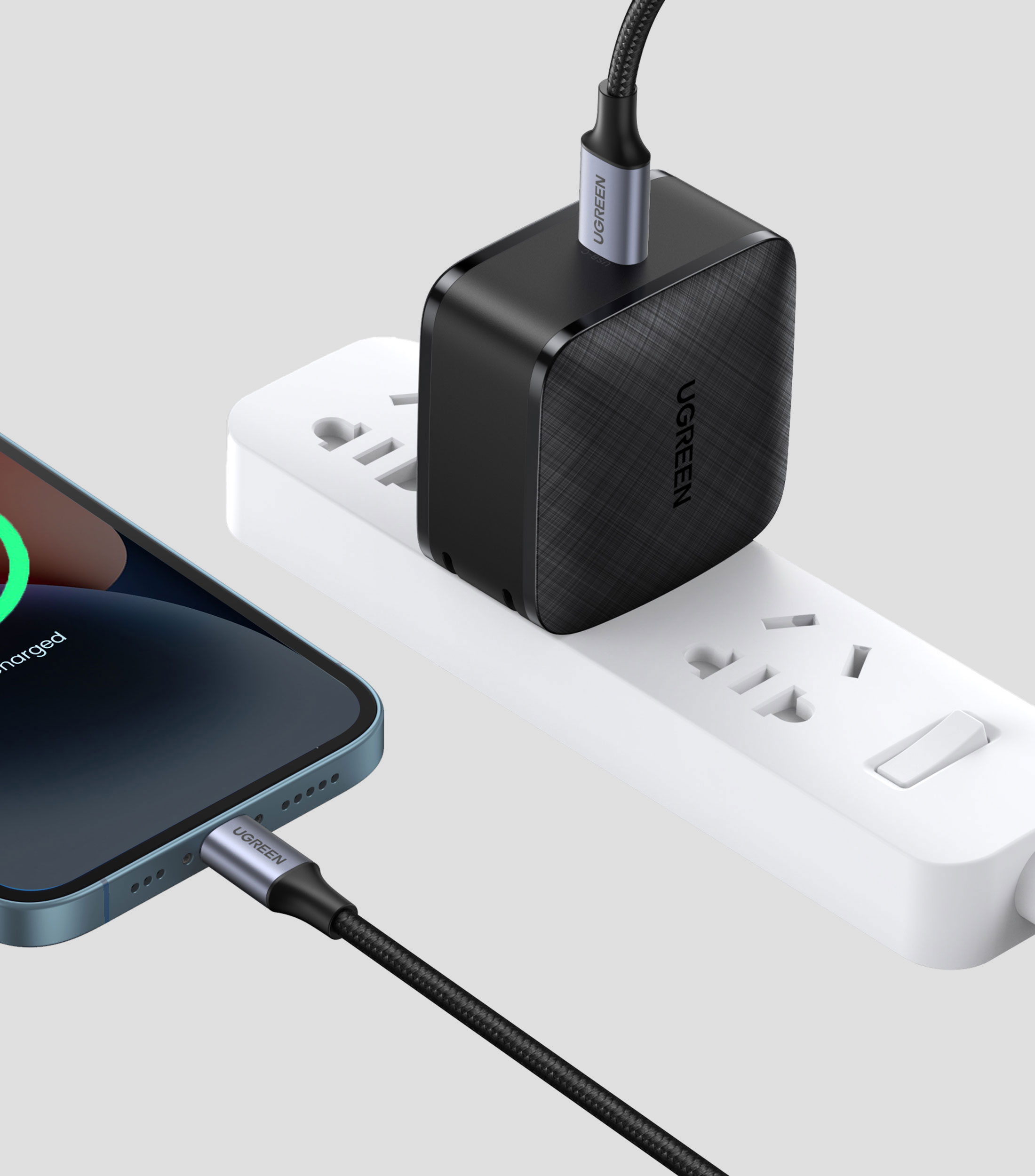 Cable de carga, USB-C a Lightning, 1 m, negro