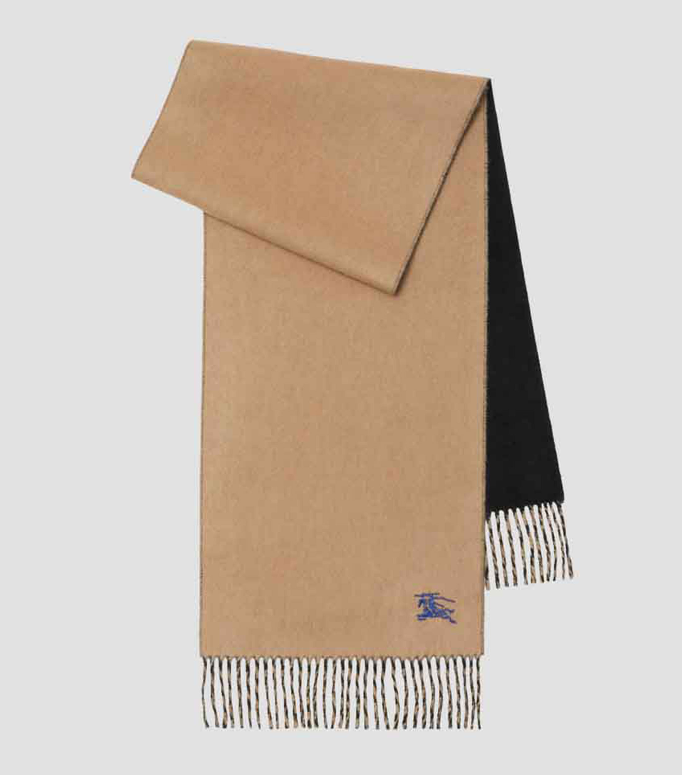 Bufanda reversible beige con negro lisa Unisex