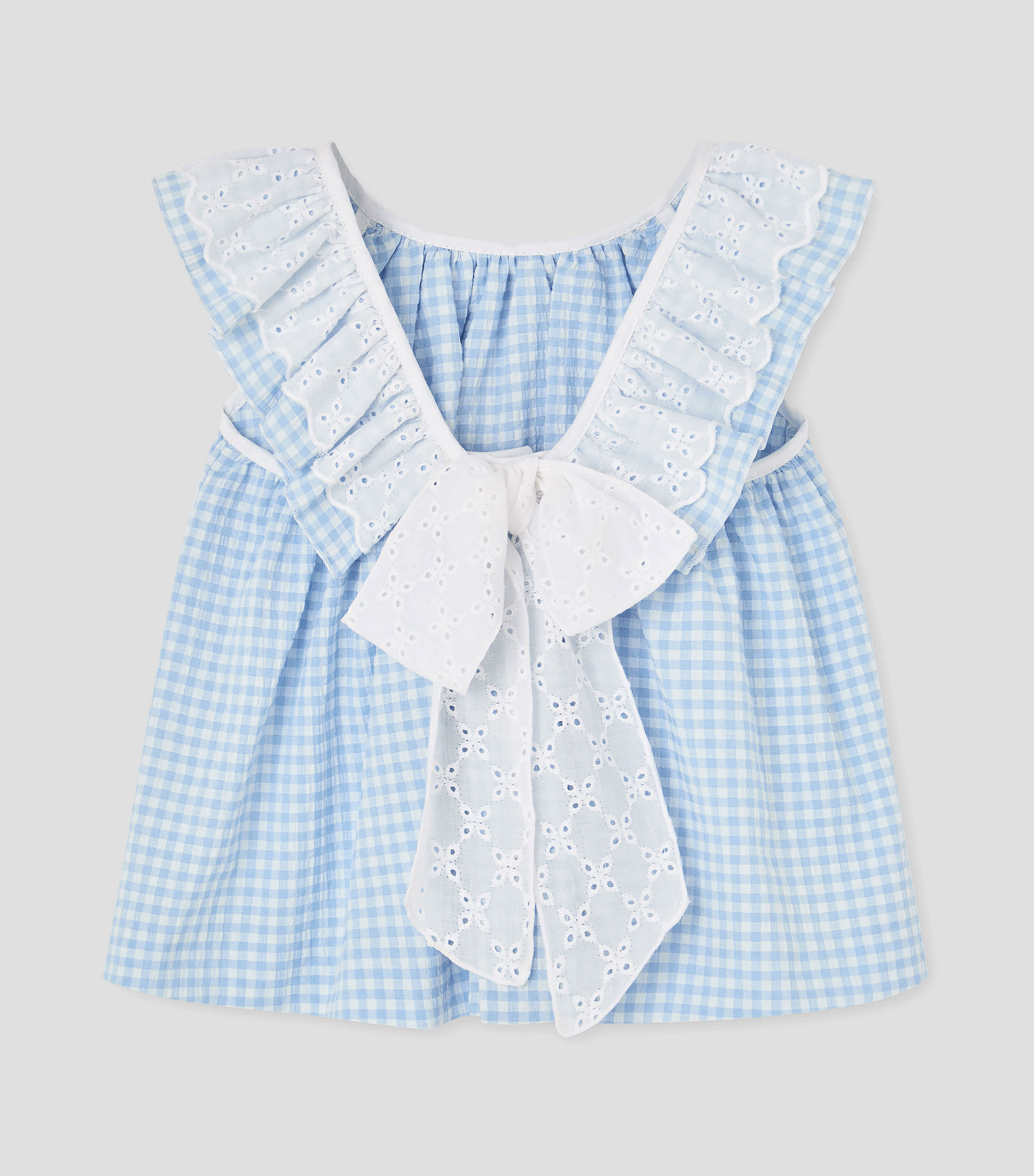 Blusa de cuadros sin mangas Niña