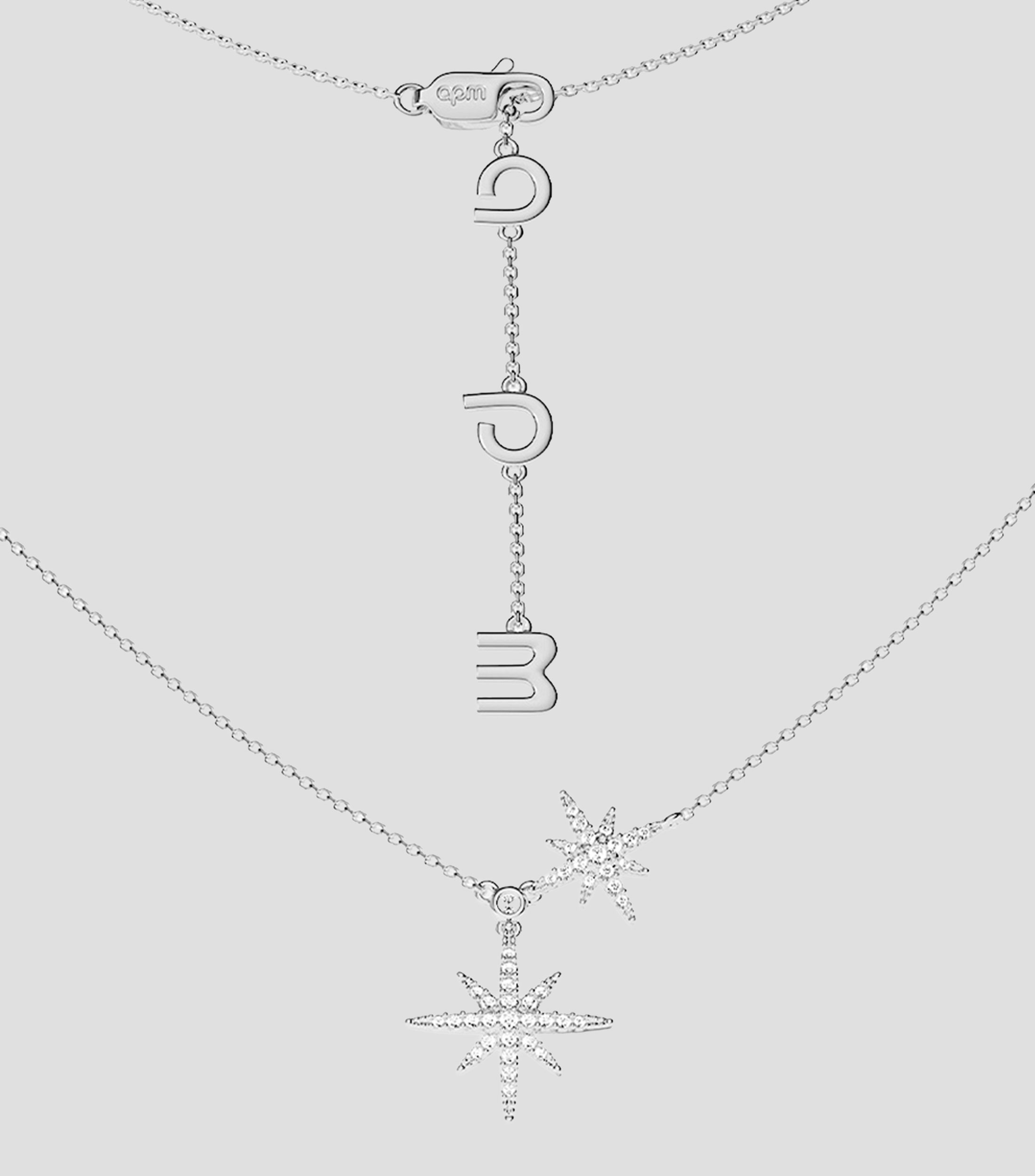 Collar Météorites Double con circonia cúbica Mujer