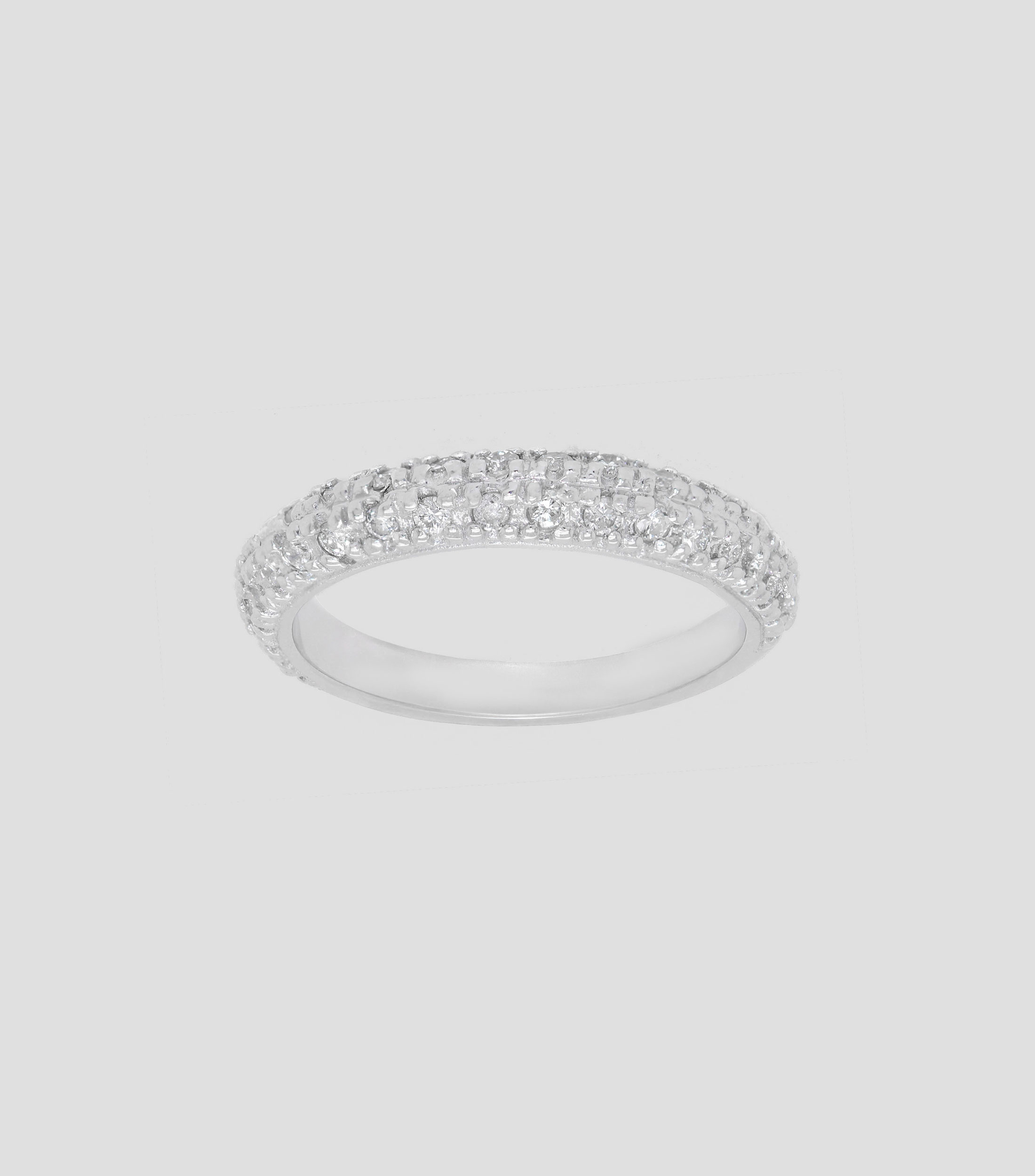 Anillo churumbela en oro blanco de 14 kilates con diamantes Mujer