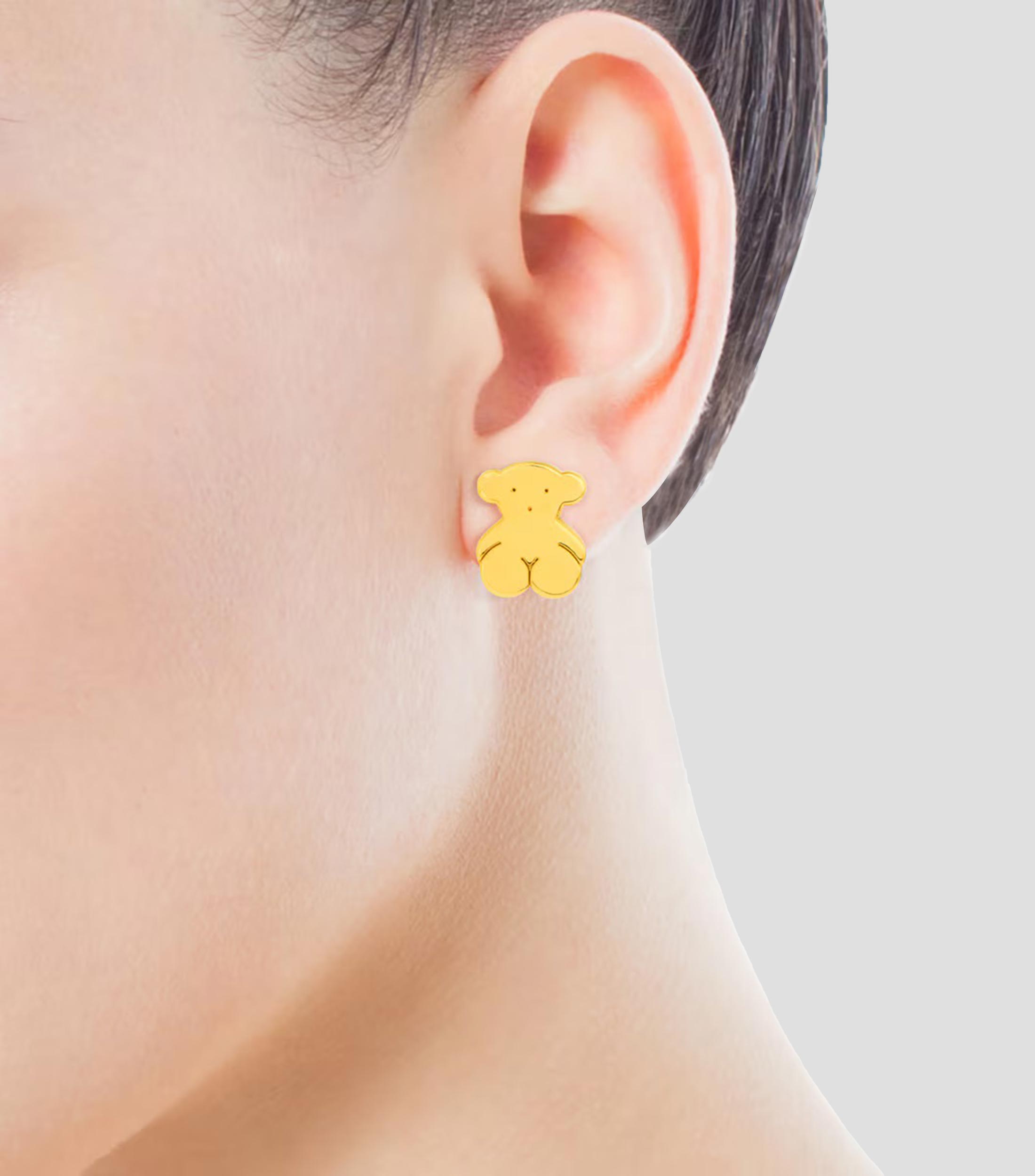 Aretes oso en Oro amarillo de 18 Kilates Sweet Dolls Mujer