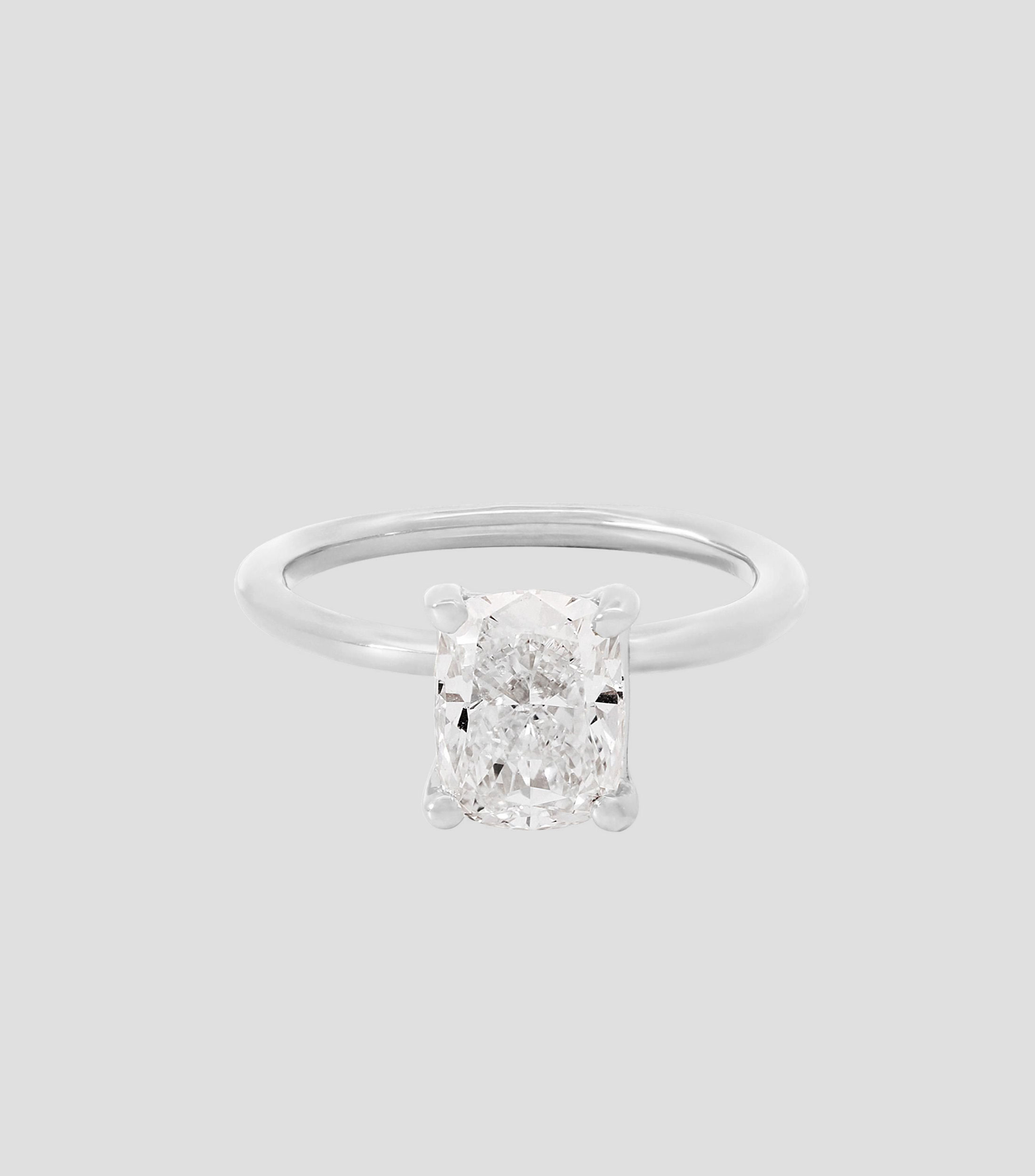 Anillo solitario en oro blanco 14 kilates con diamante Mujer