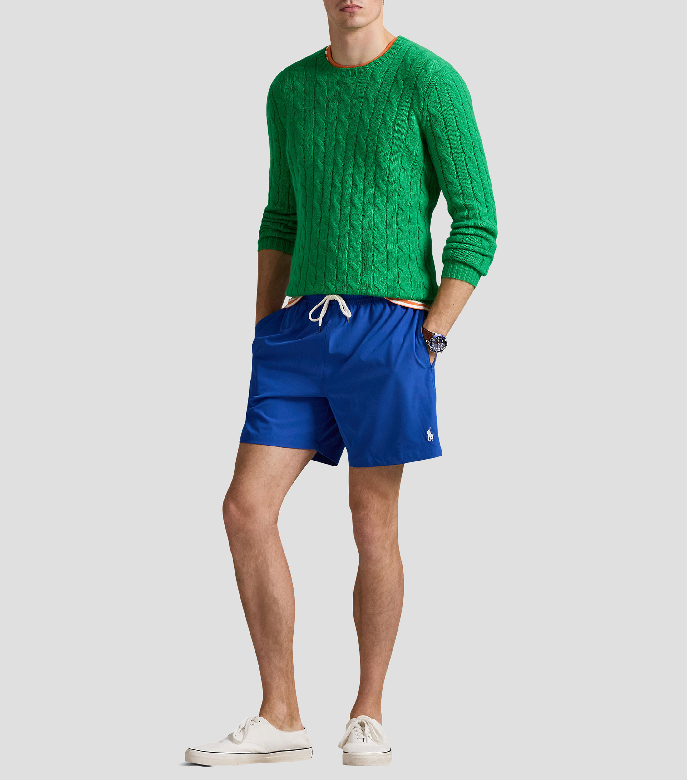 Traje de baño largo liso Hombre
